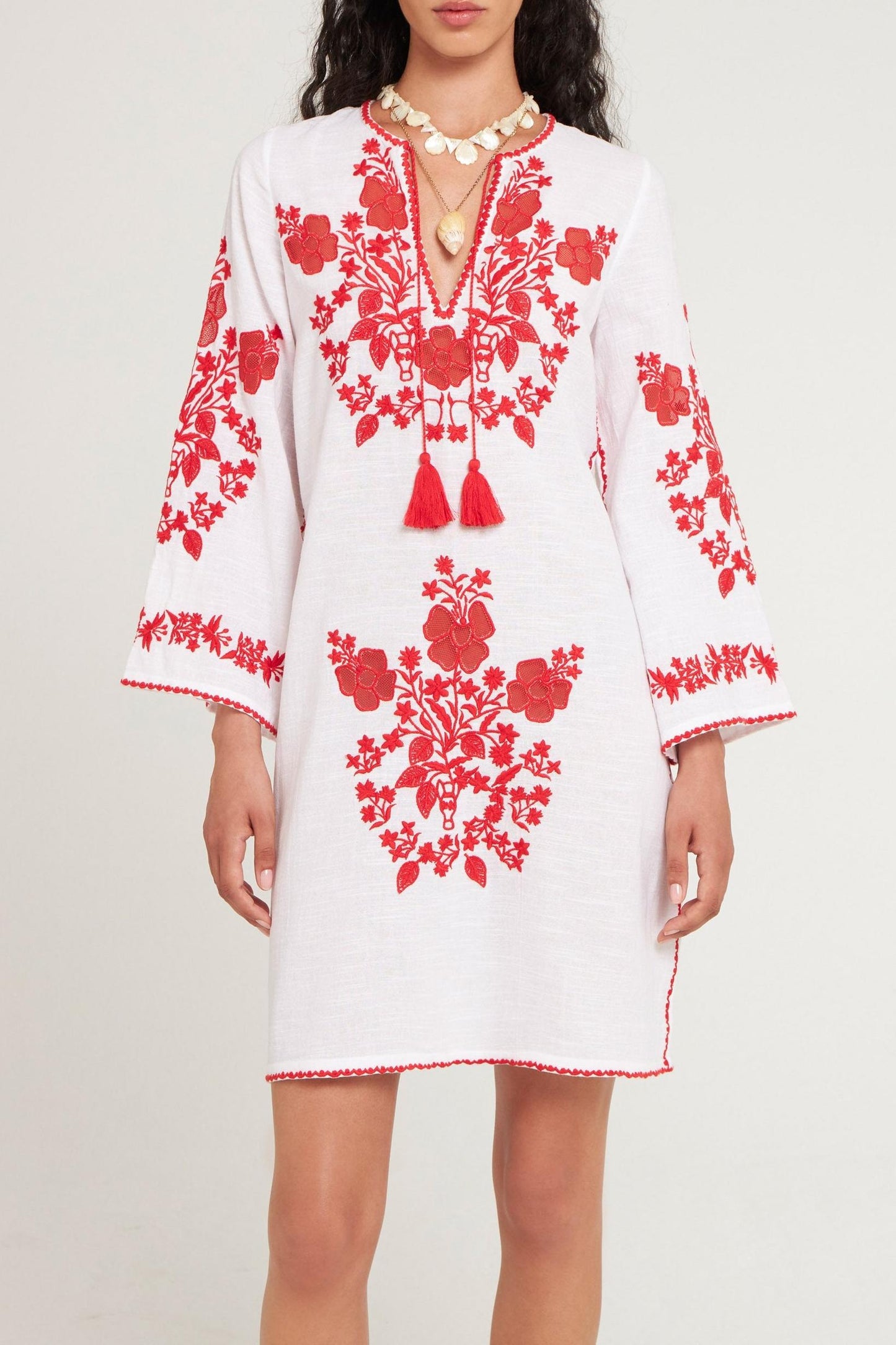 Robe courte brodée Vani