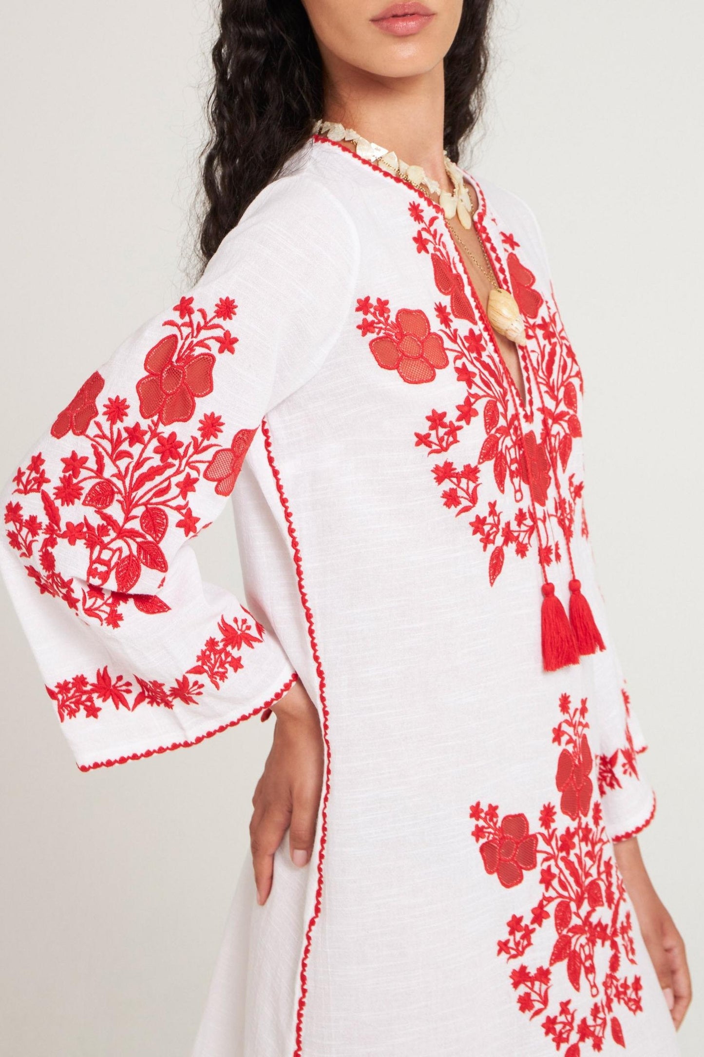 Robe courte brodée Vani