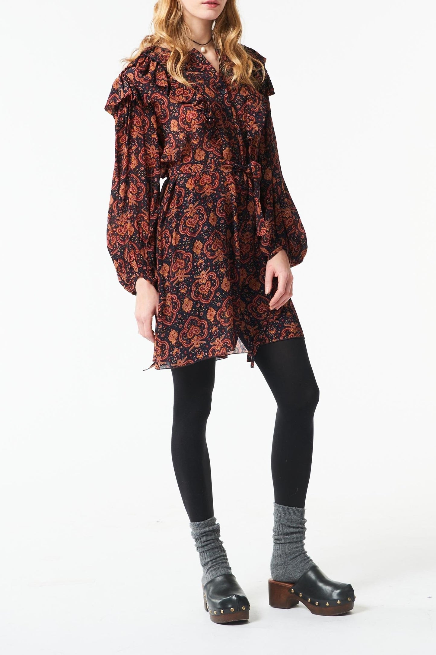 Mylo flowing printed dress