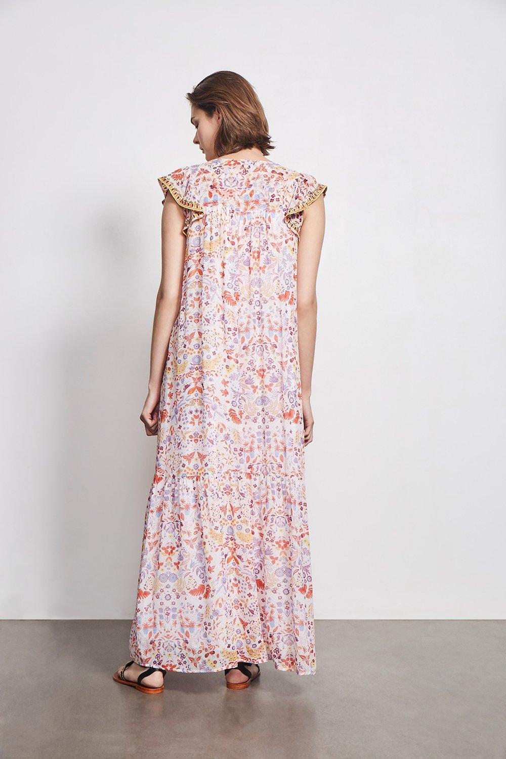 Vestido largo multicolor Samsa