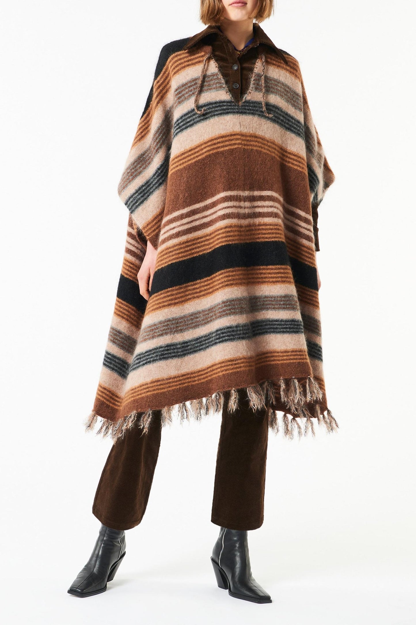 Moya mohair poncho - Camel