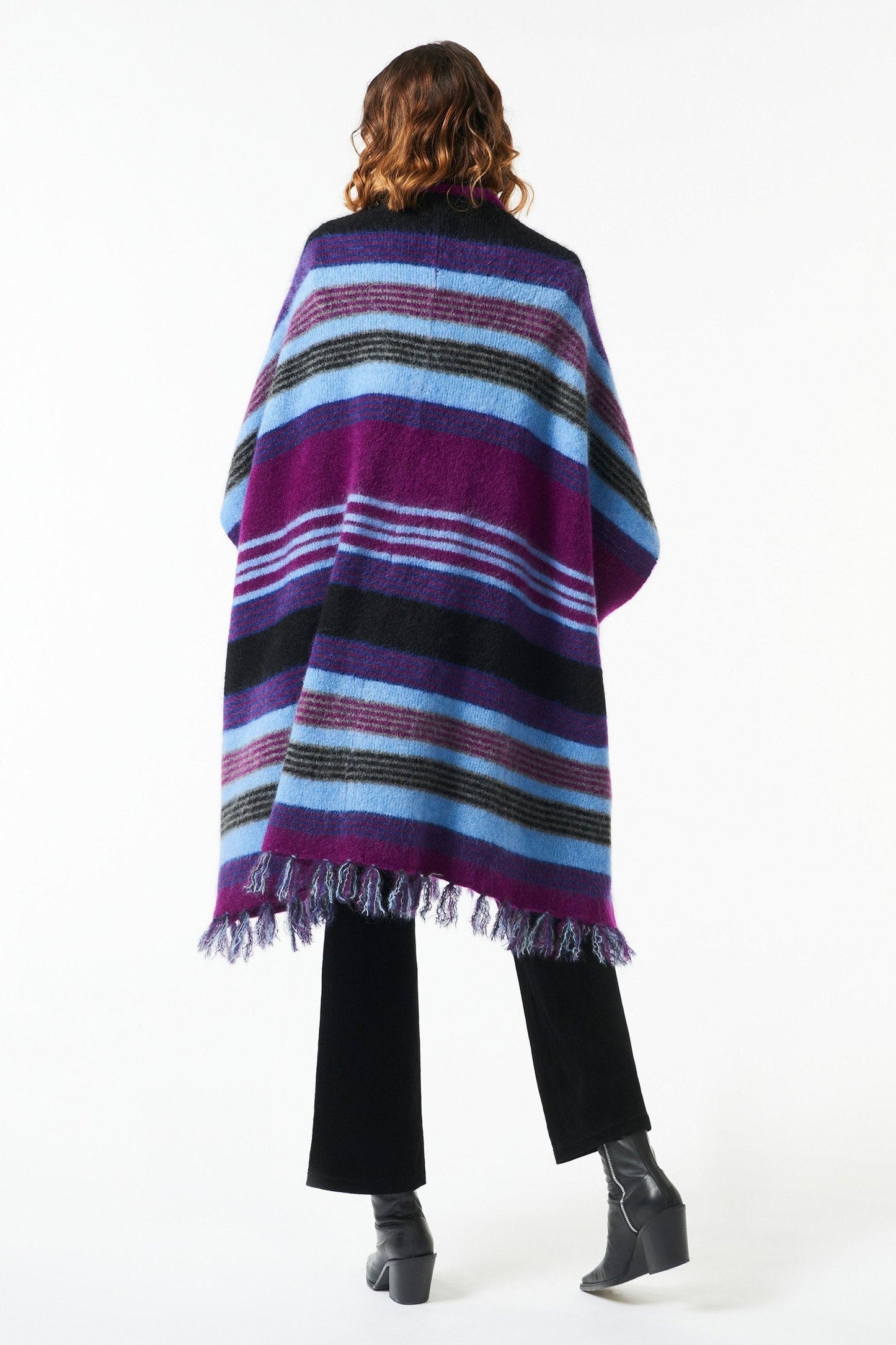 Moya mohair poncho - Blue