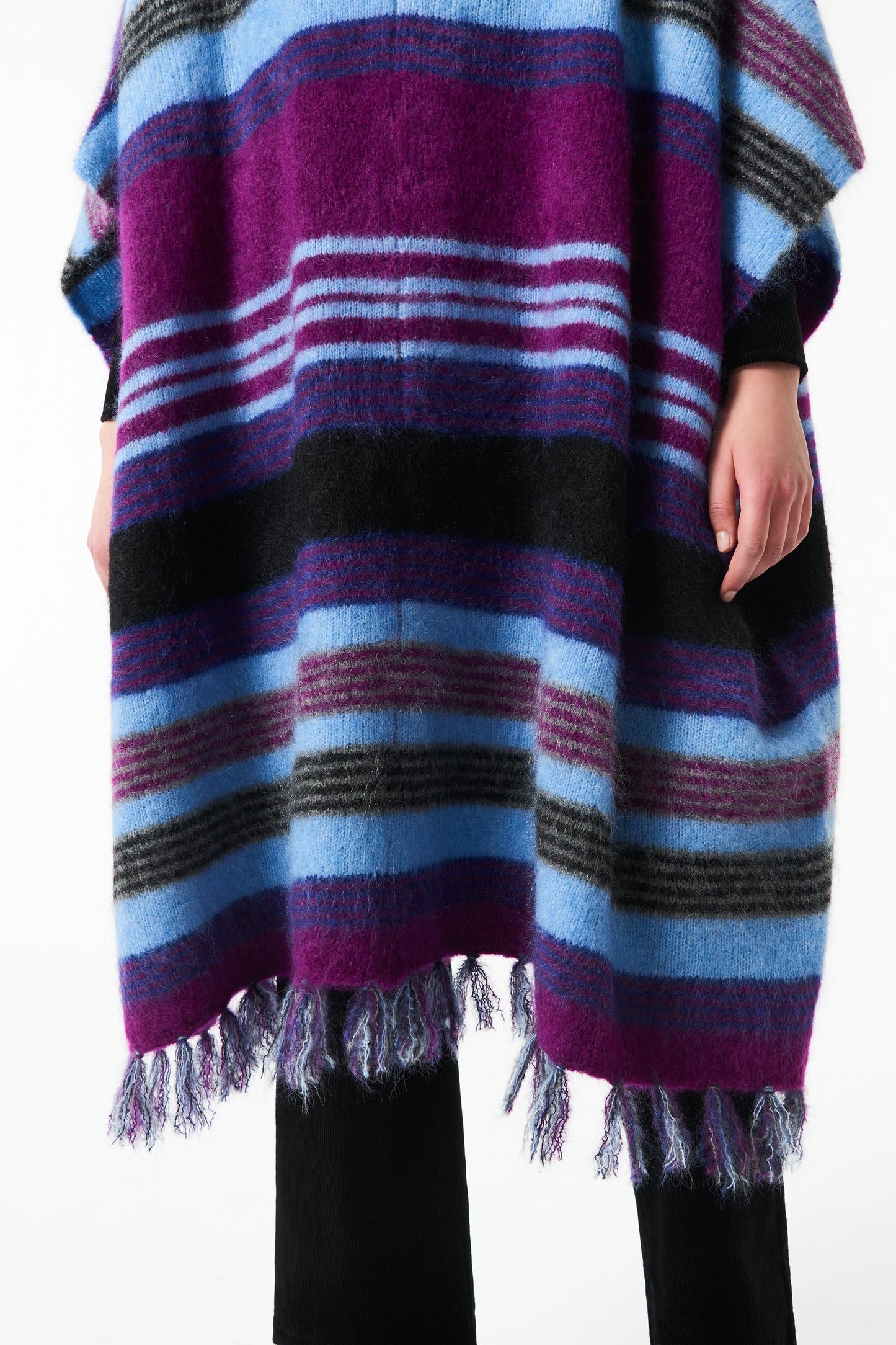 Moya mohair poncho - Blue