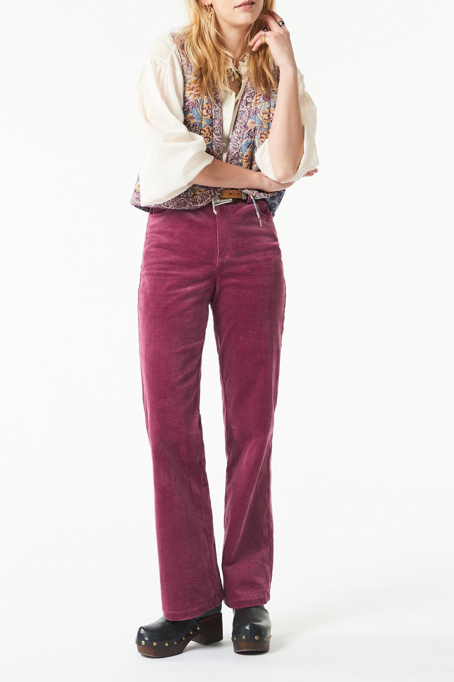 Moni velvet flared pants - Purple