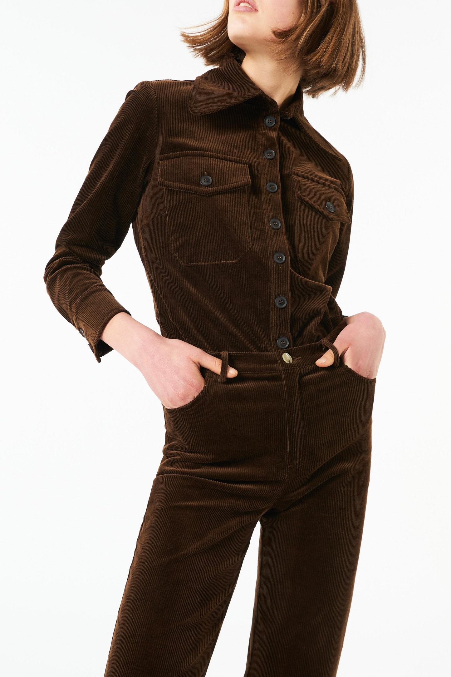 Moni velvet flared pants - Brown