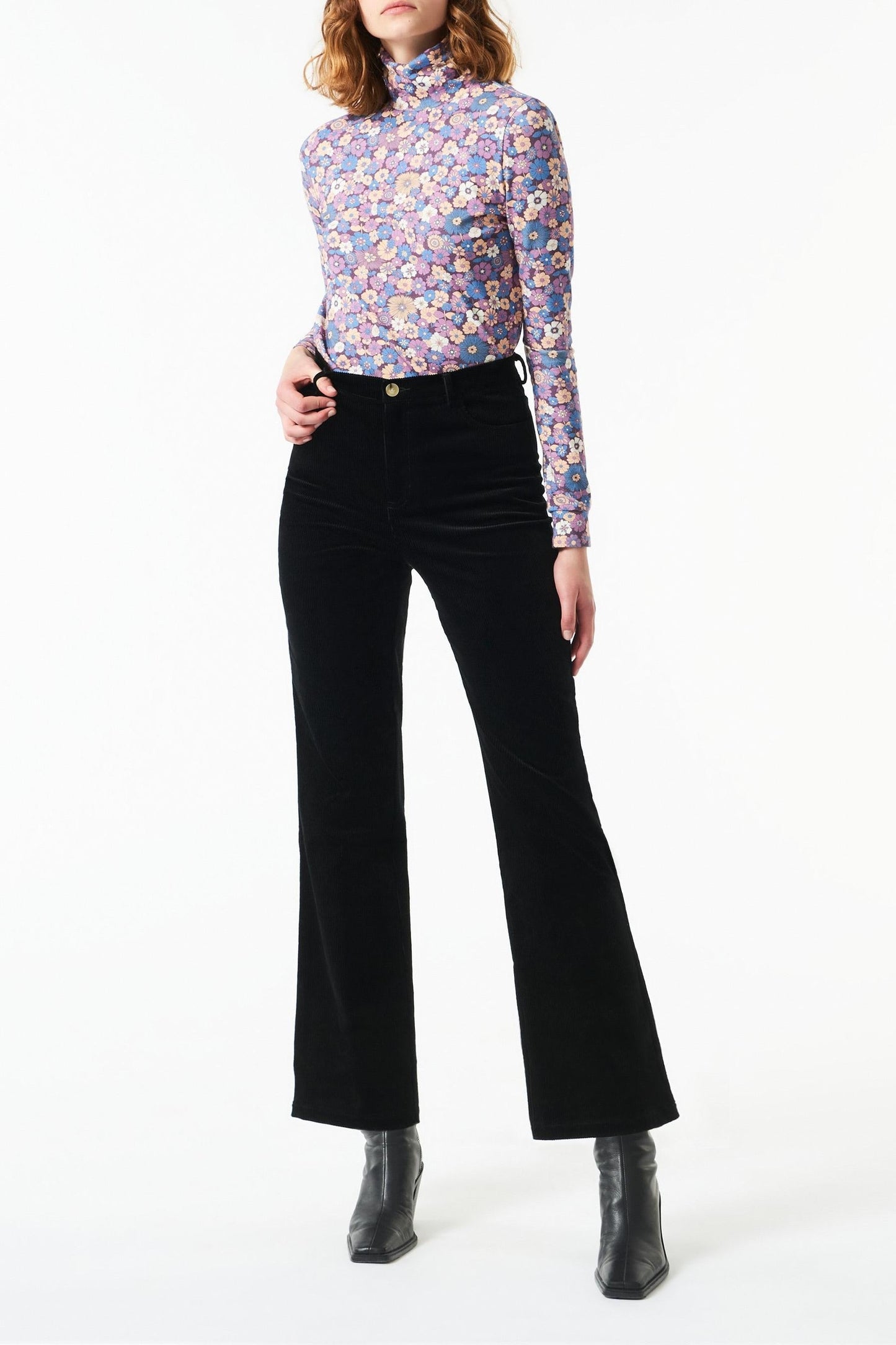 Moni velvet flared pants - Black