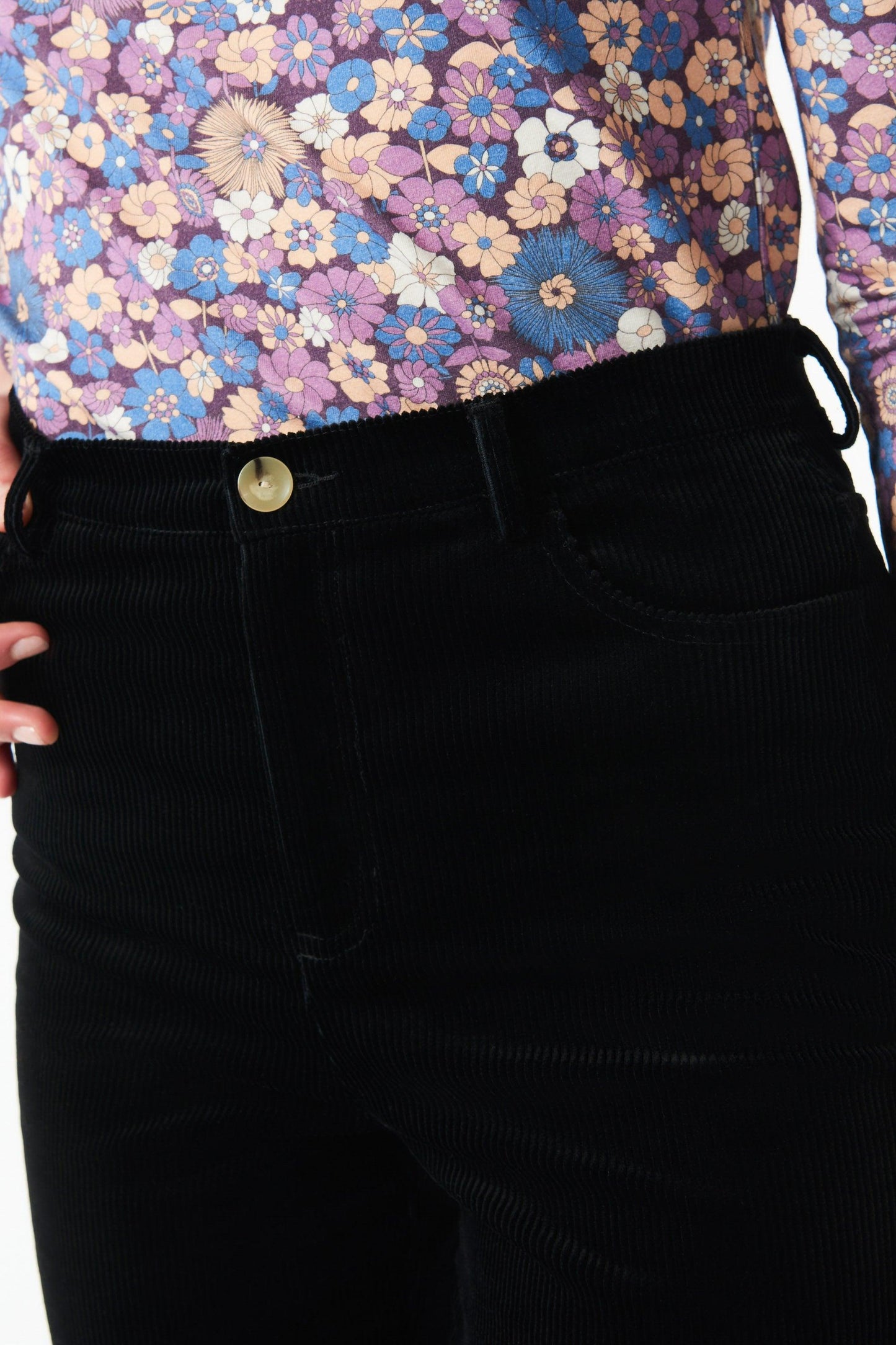 Moni velvet flared pants - Black
