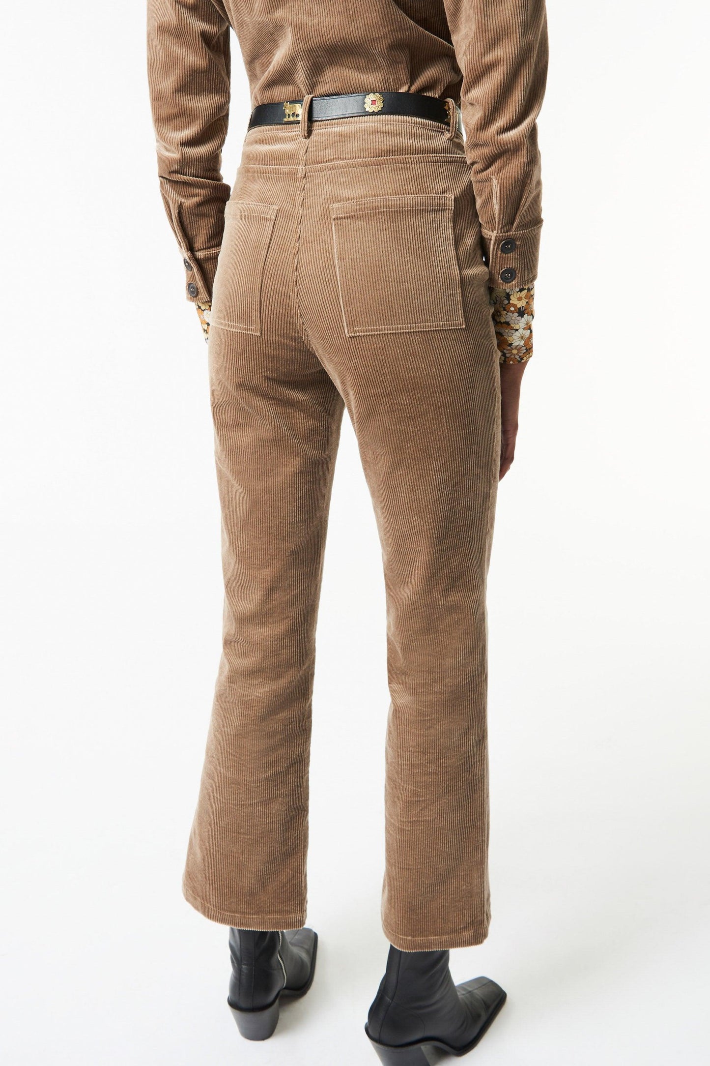 Moni velvet flared pants - Beige