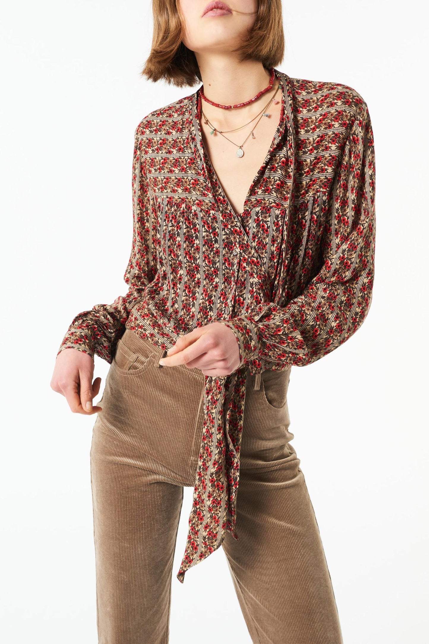 Mireille pussy bow collar blouse