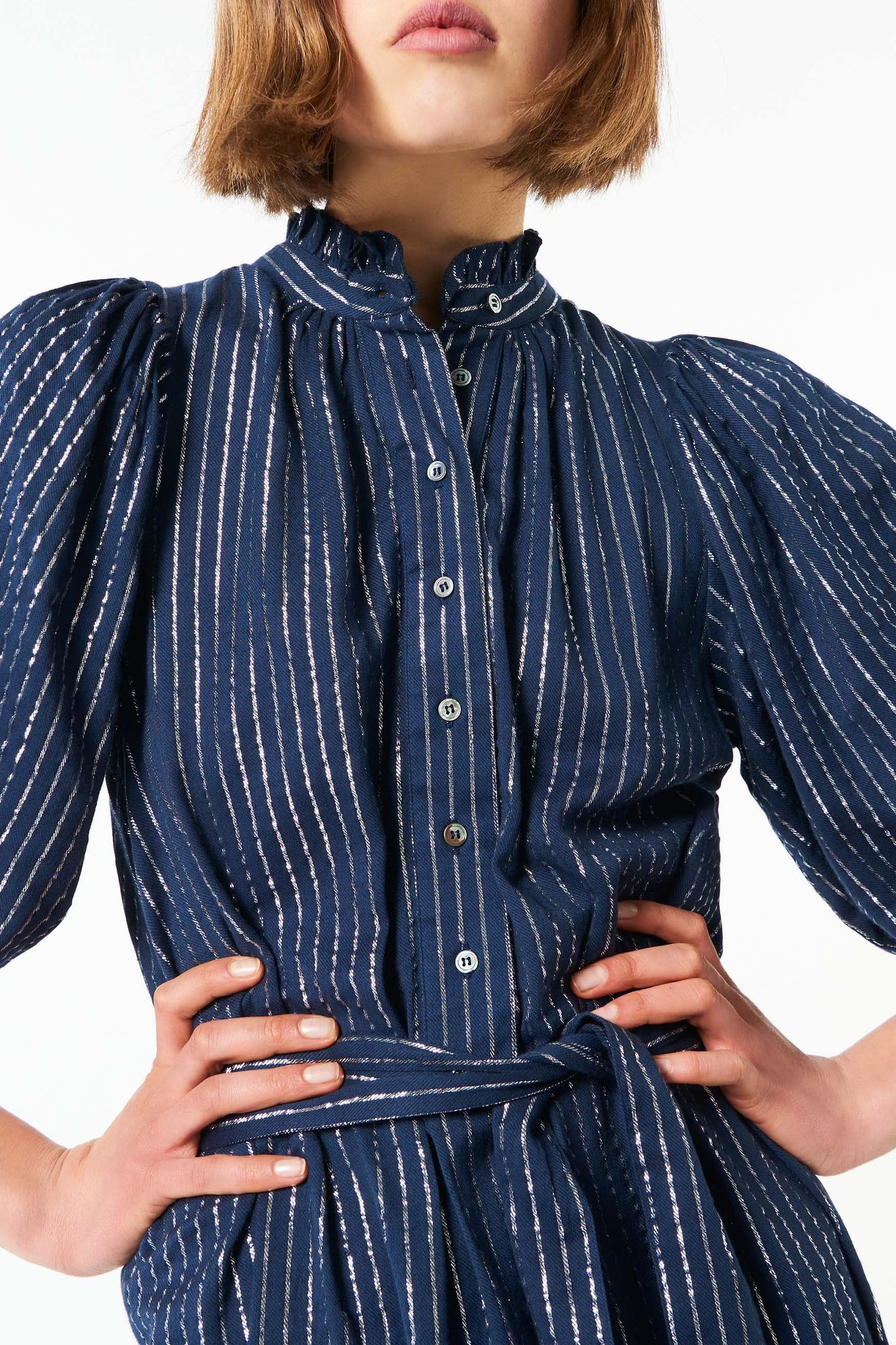 Meela striped dress - Navy