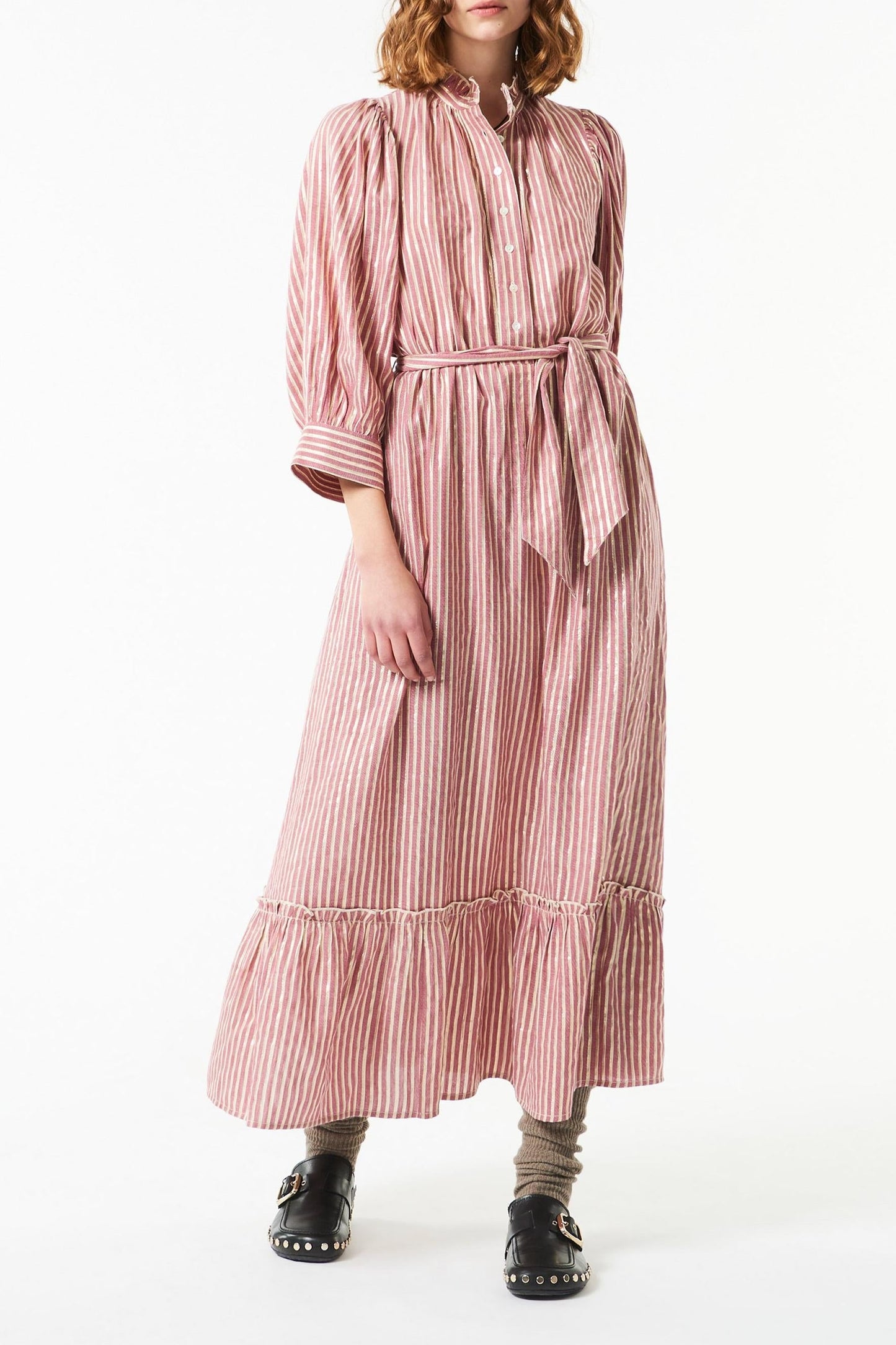 Meela long striped dress - Red