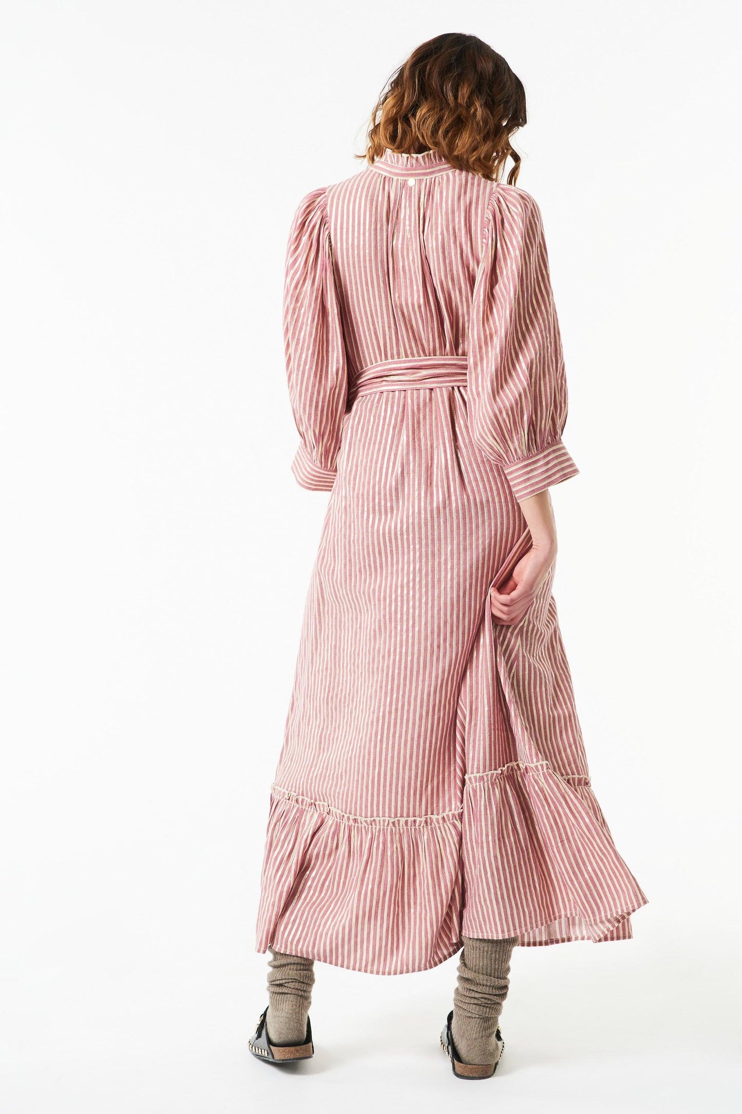 Meela long striped dress - Red