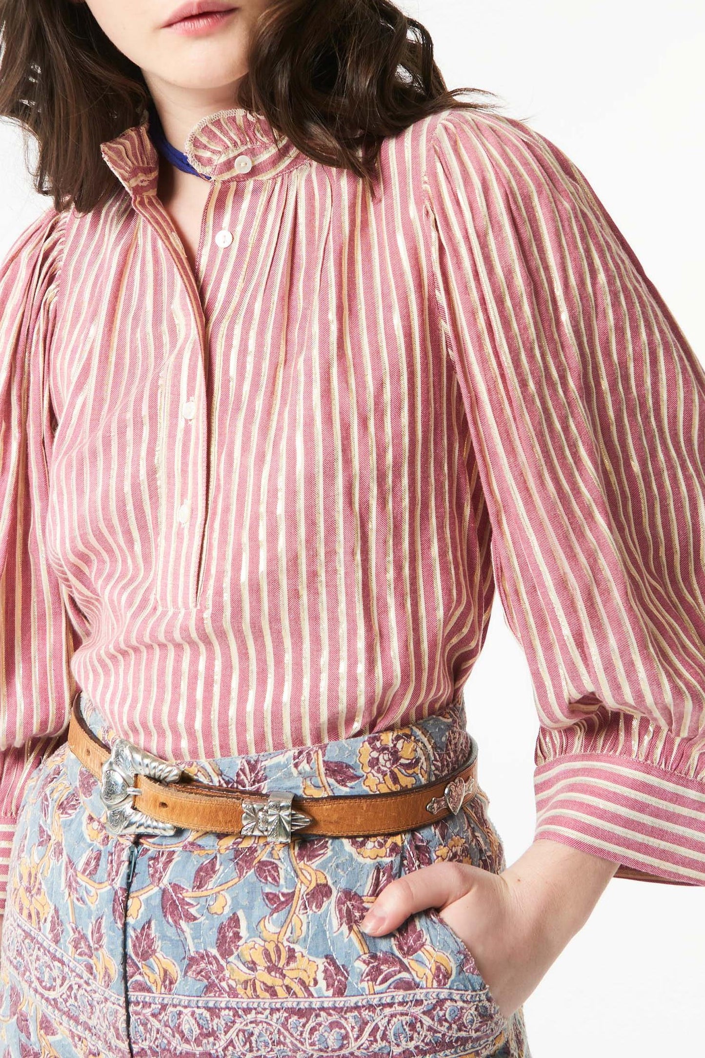 Meela striped blouse - Red