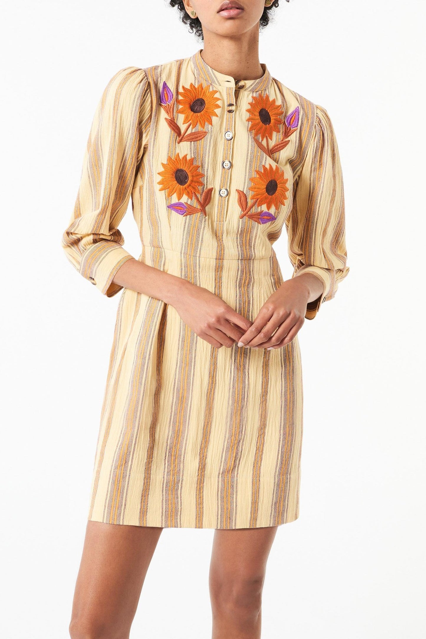 Matis embroidered mini dress - Beige