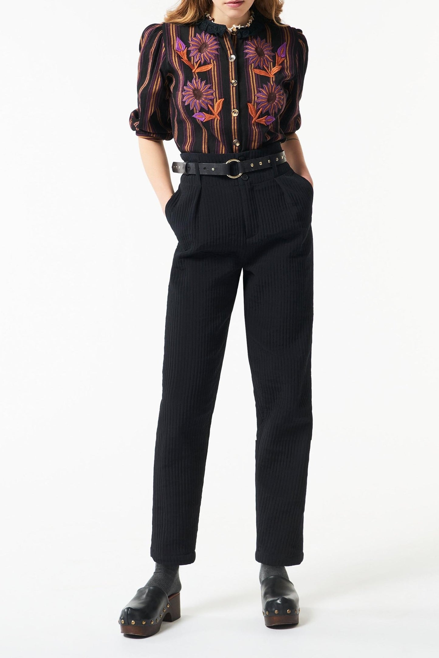 Matis embroidered shirt - Black