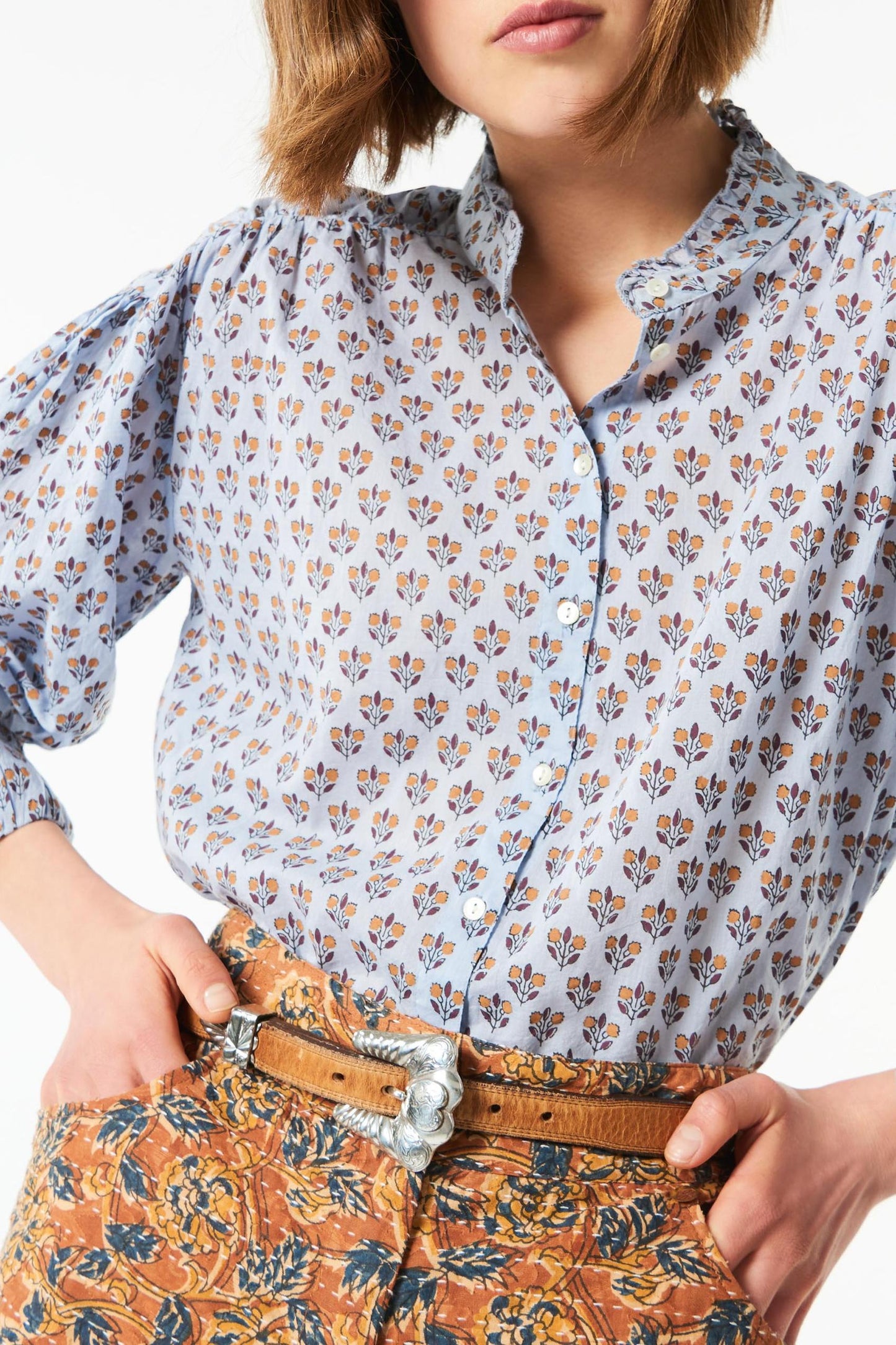 Lalo flowing printed blouse - Blue