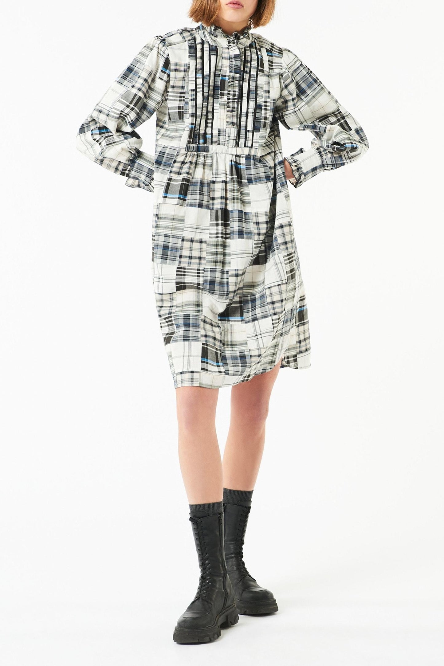 Jerro patchwork dress - Cream