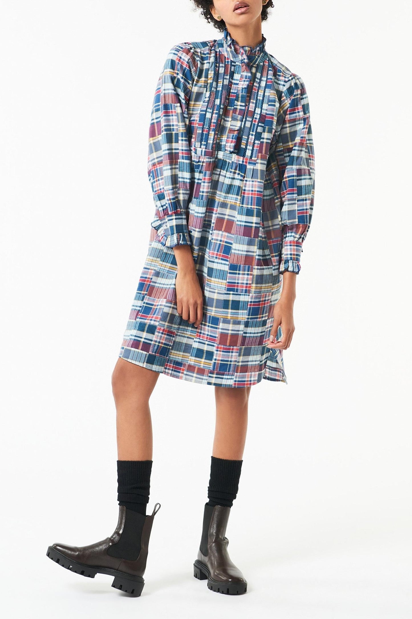 Jerry patchwork dress - Blue