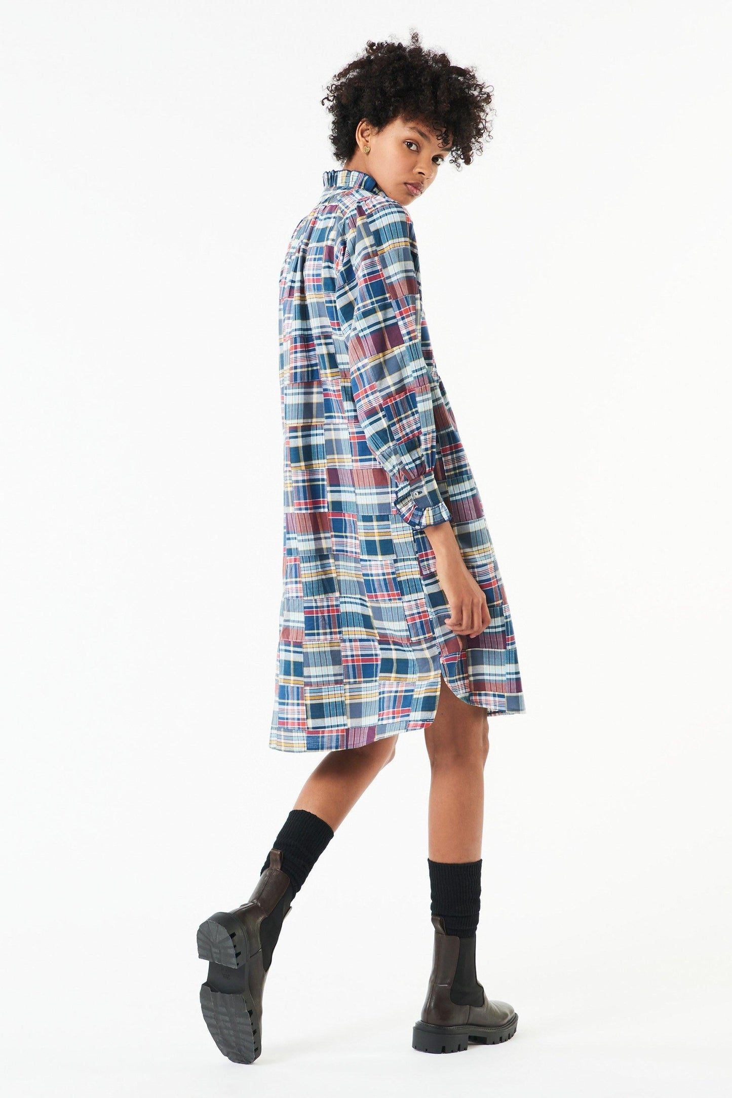 Jerry patchwork dress - Blue
