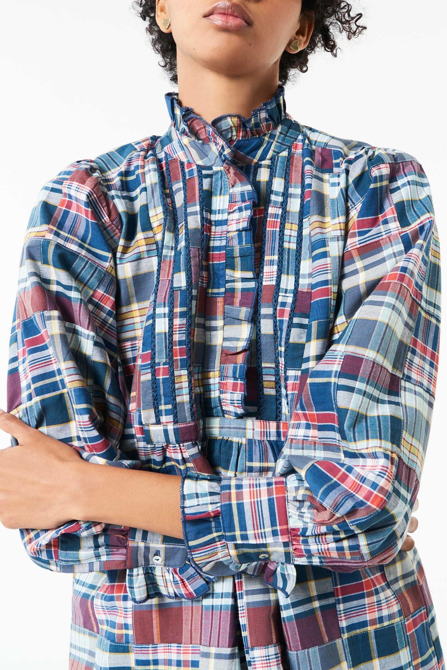 Jerry patchwork dress - Blue