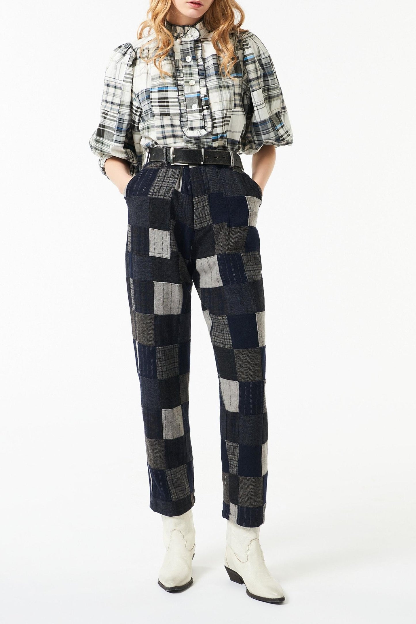 Jerro patchwork blouse - Cream
