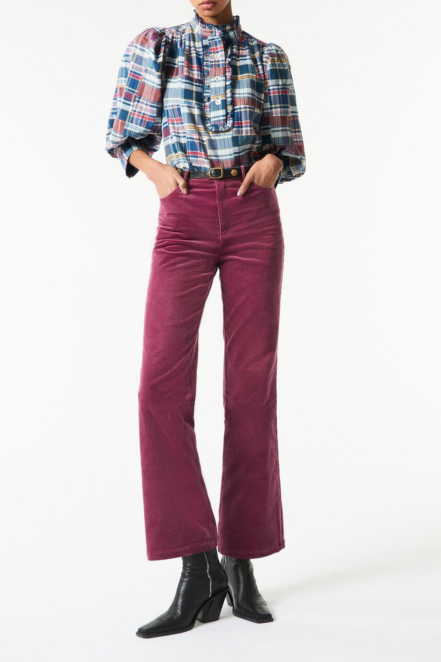 Jerro patchwork blouse - Blue