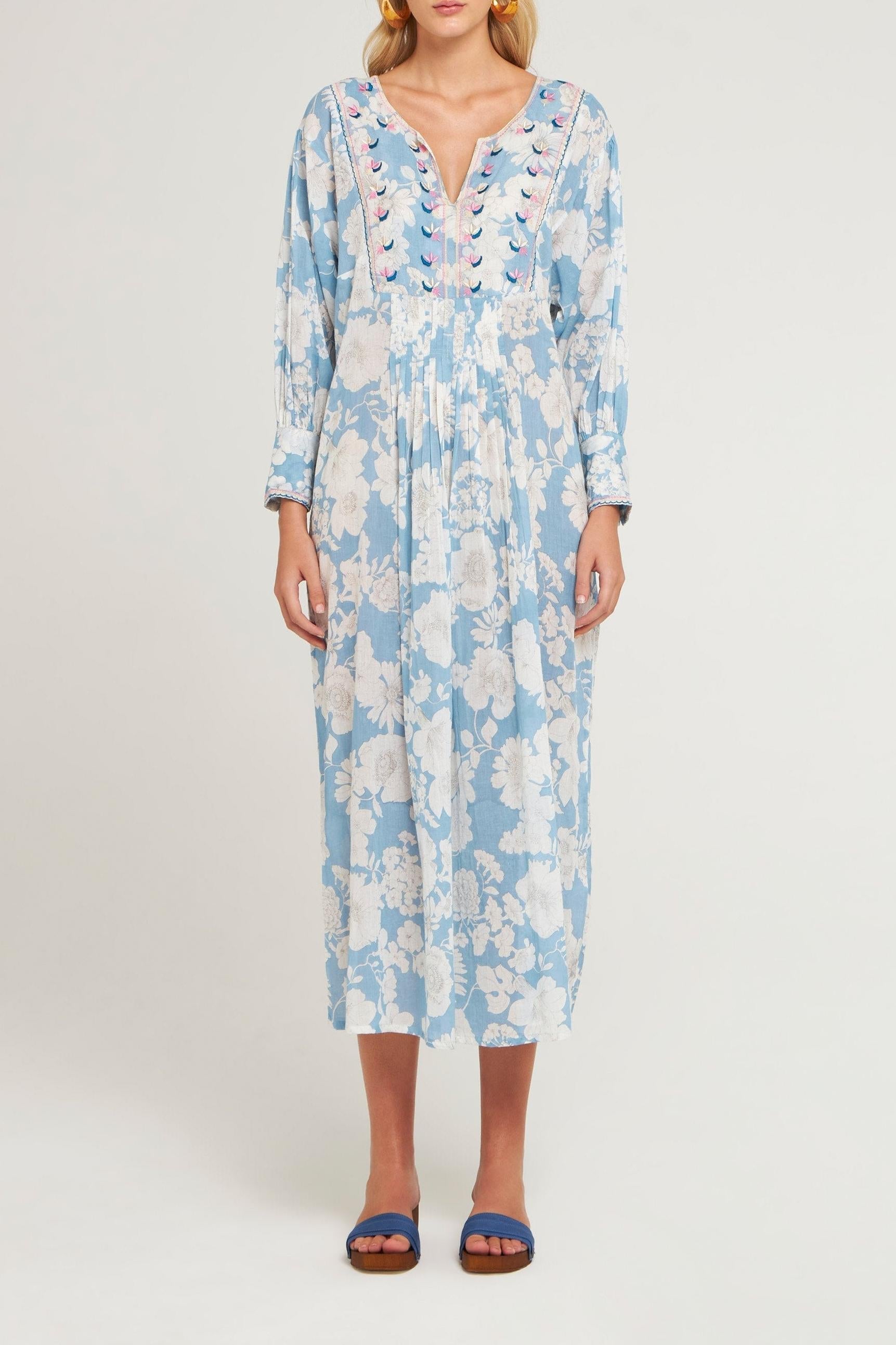 Robe longue brodée Peony