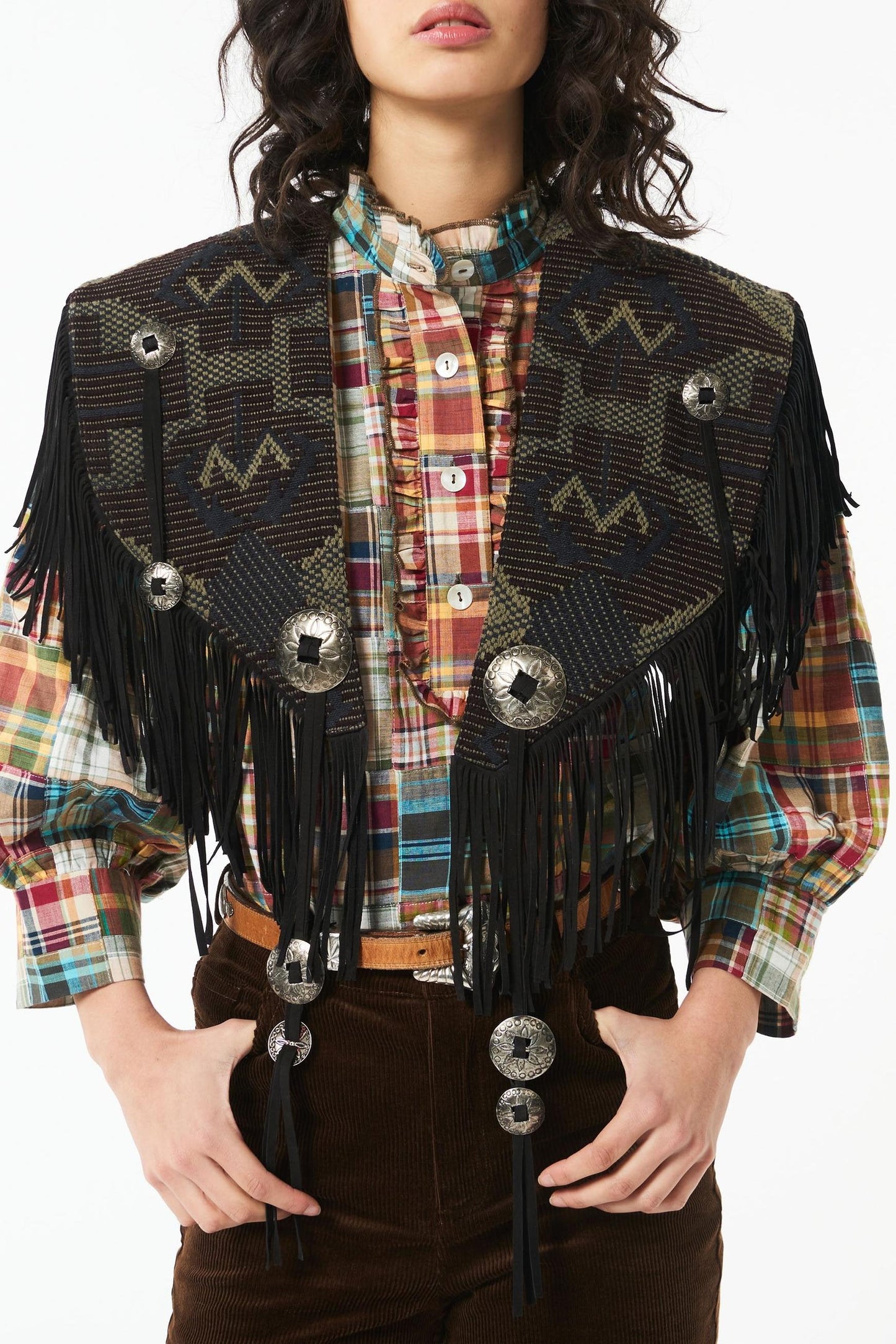 Jacky fringed shrug