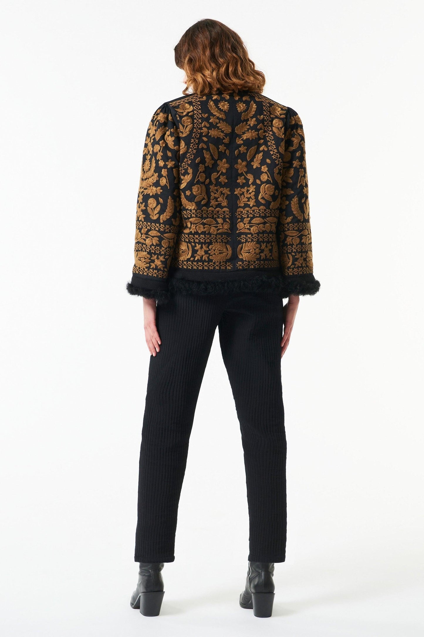 Huga fur jacket - Black and gold