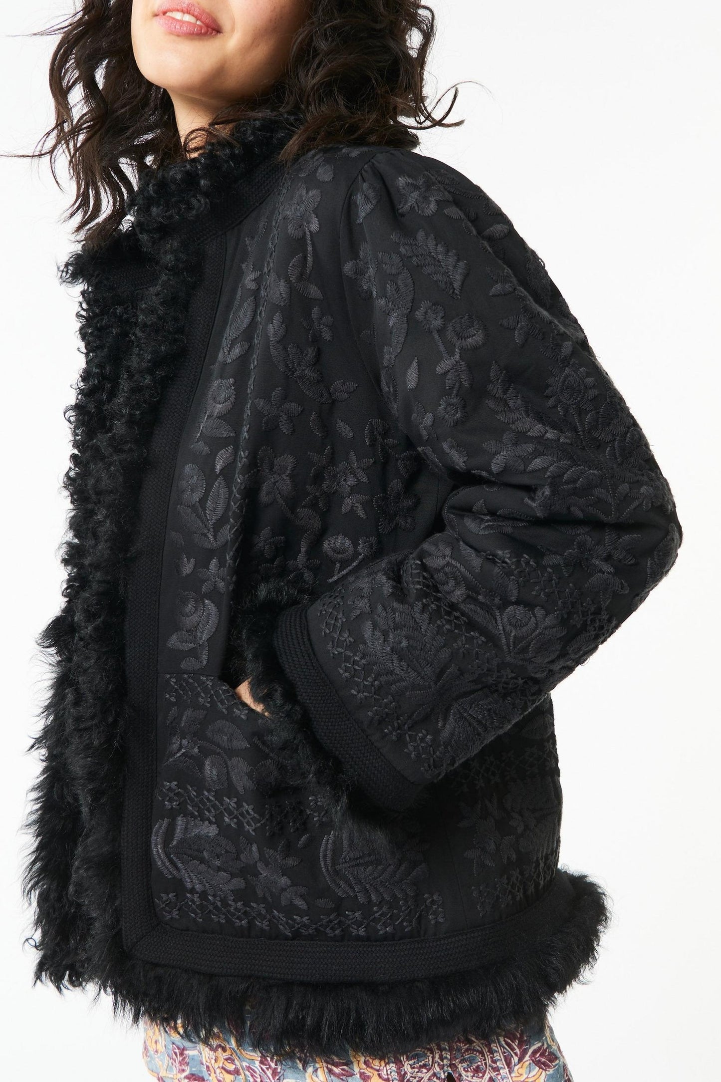 Huga fur jacket - Black