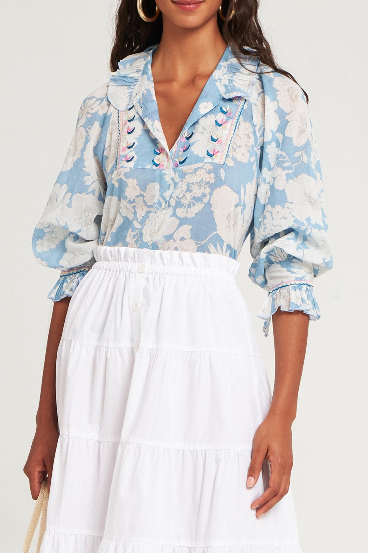 Blouse brodée Peony