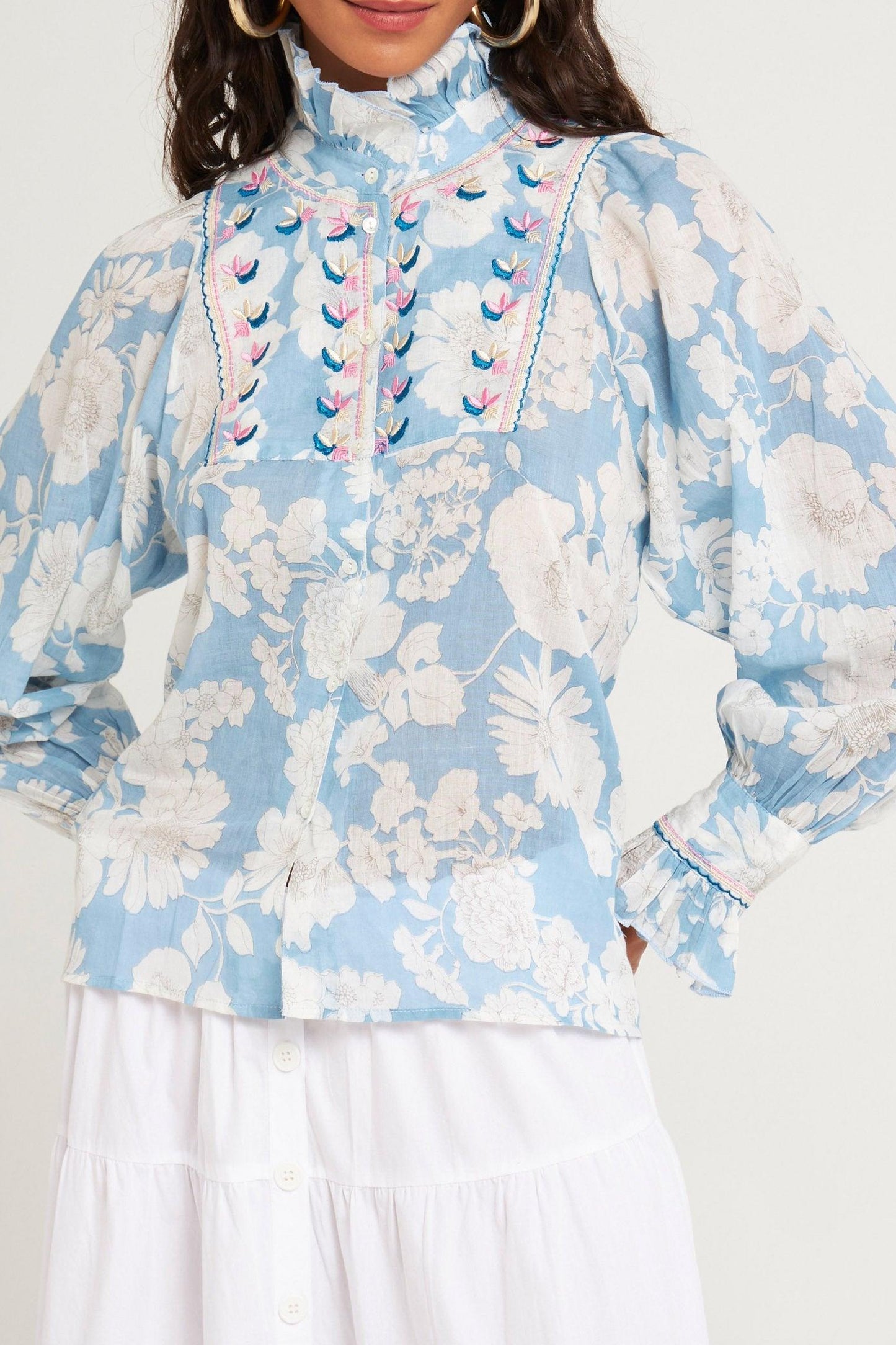 Blouse brodée Peony