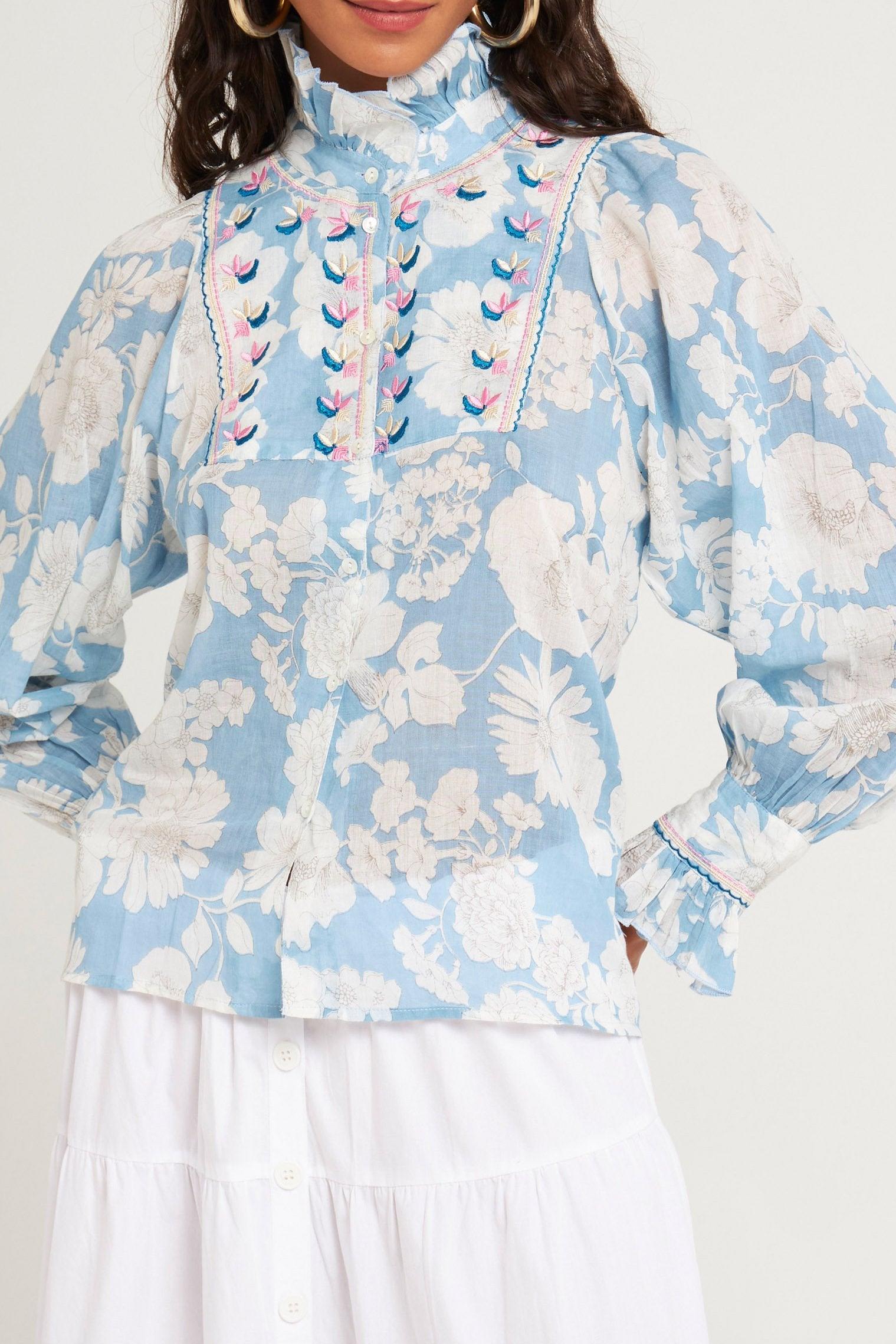Blouse brodée Peony