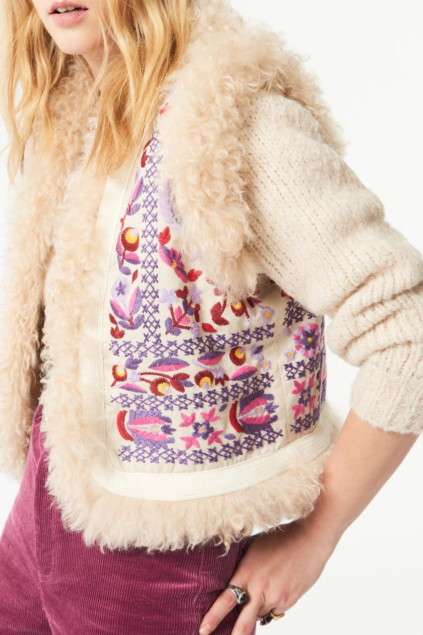 Huga fur vest - Beige