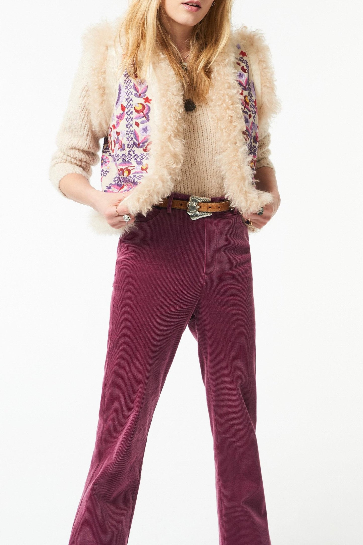 Huga fur vest - Beige