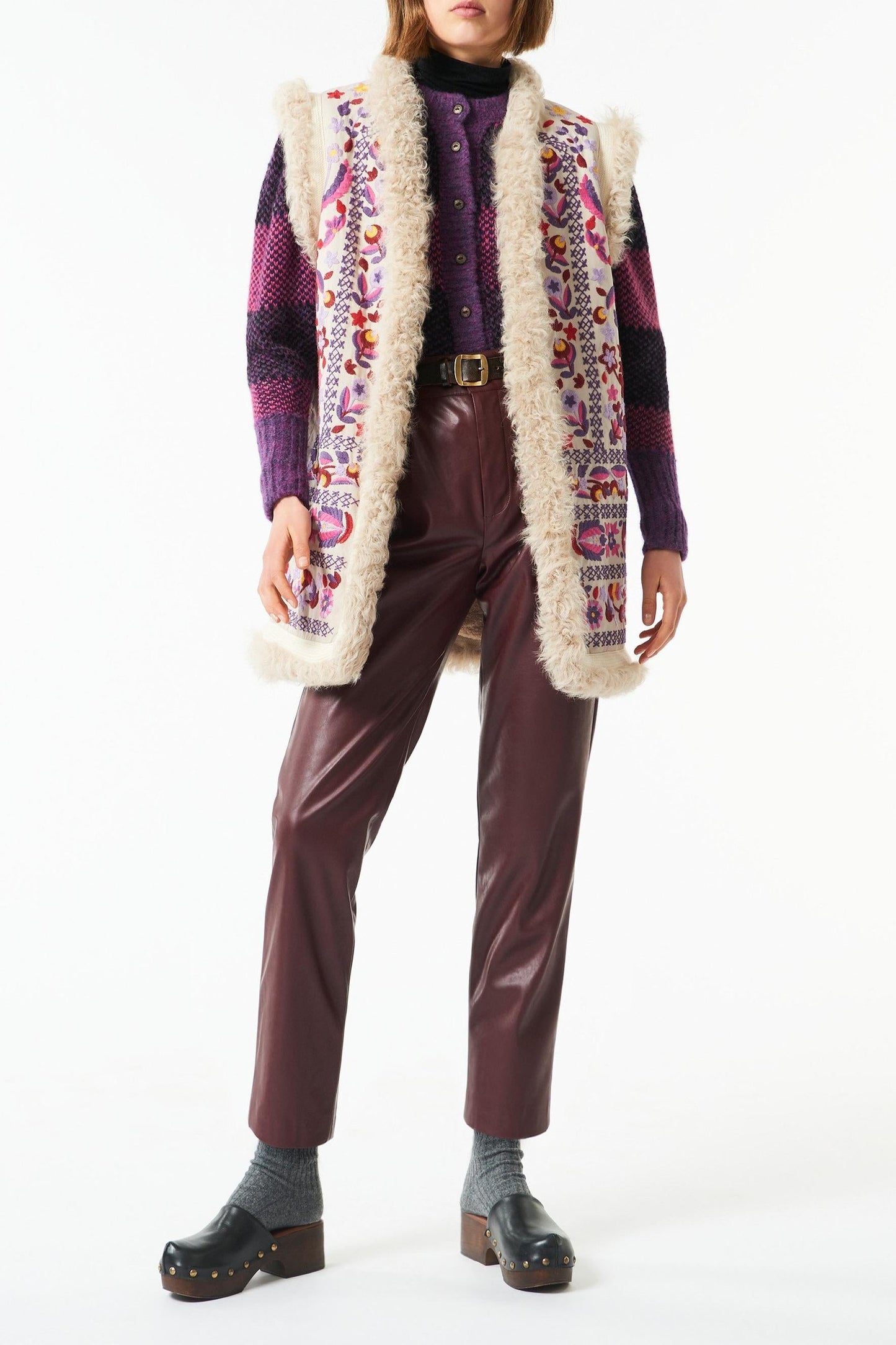 Huga long fur vest - Beige