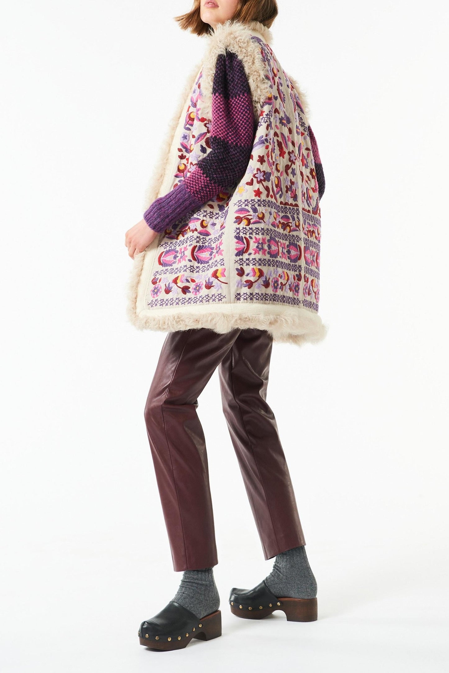 Huga long fur vest - Beige