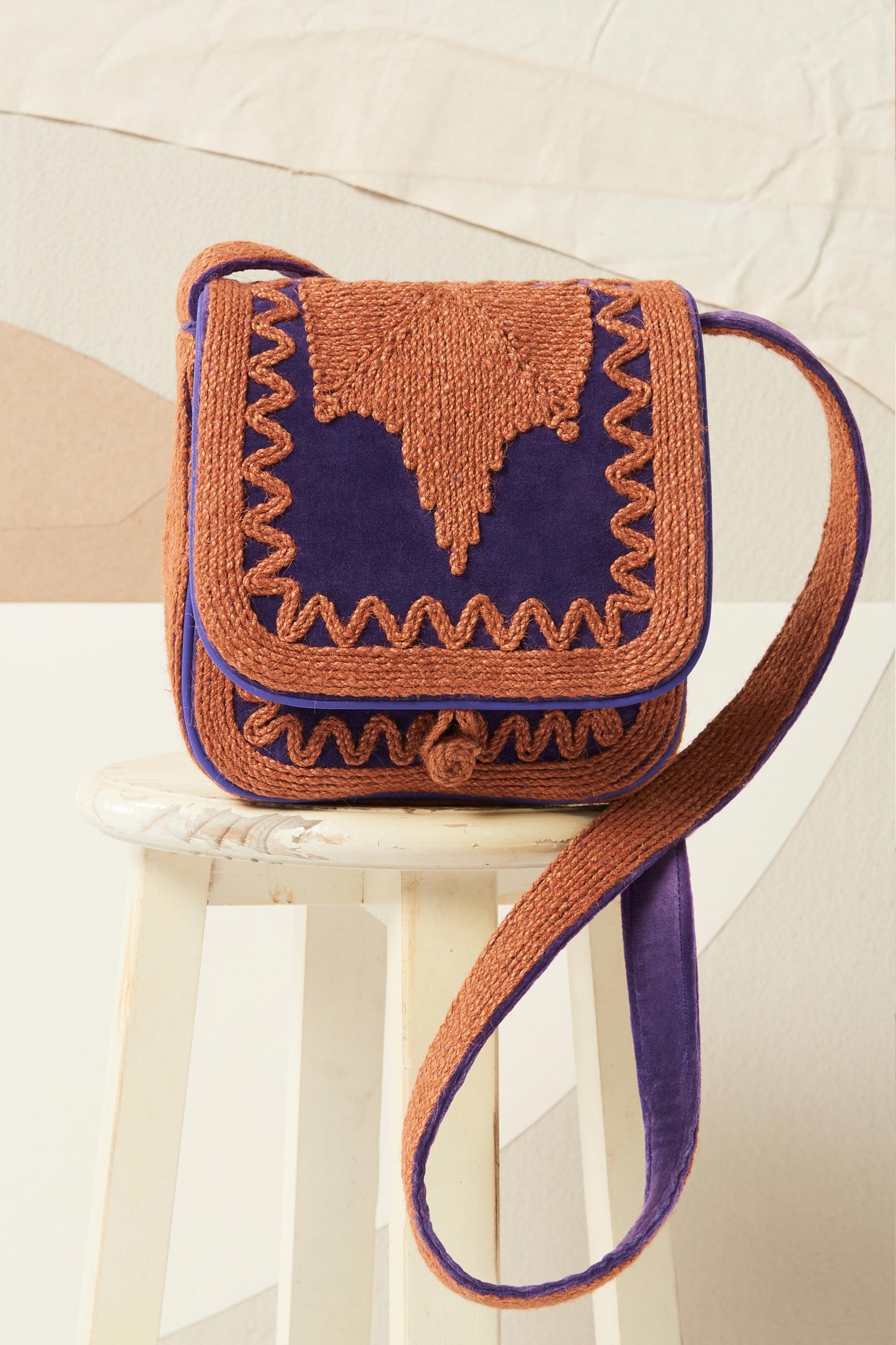Hector small velvet bag - Purple