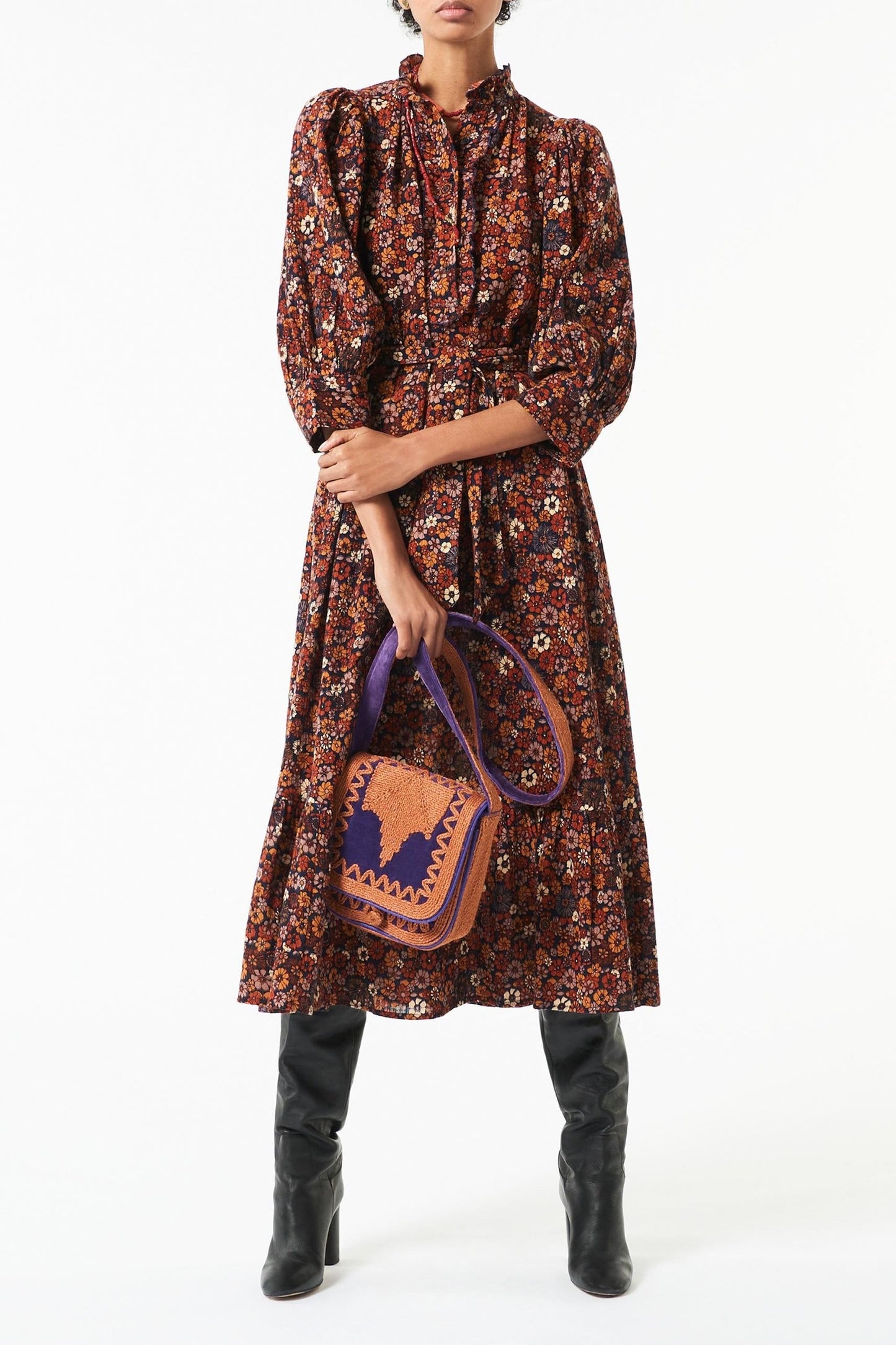 Hector small velvet bag - Purple
