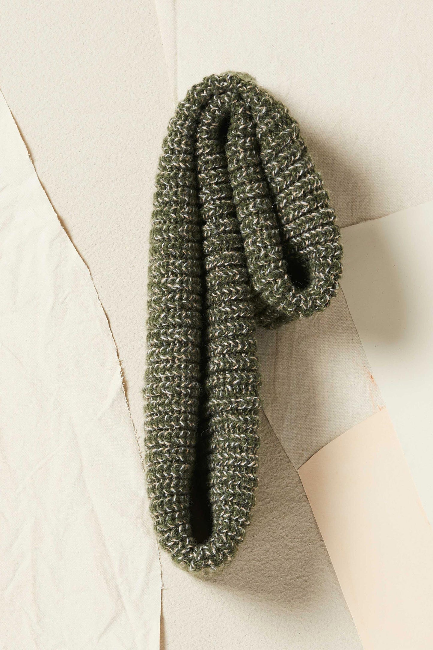 Harry alpaca cowl scarf - Khaki