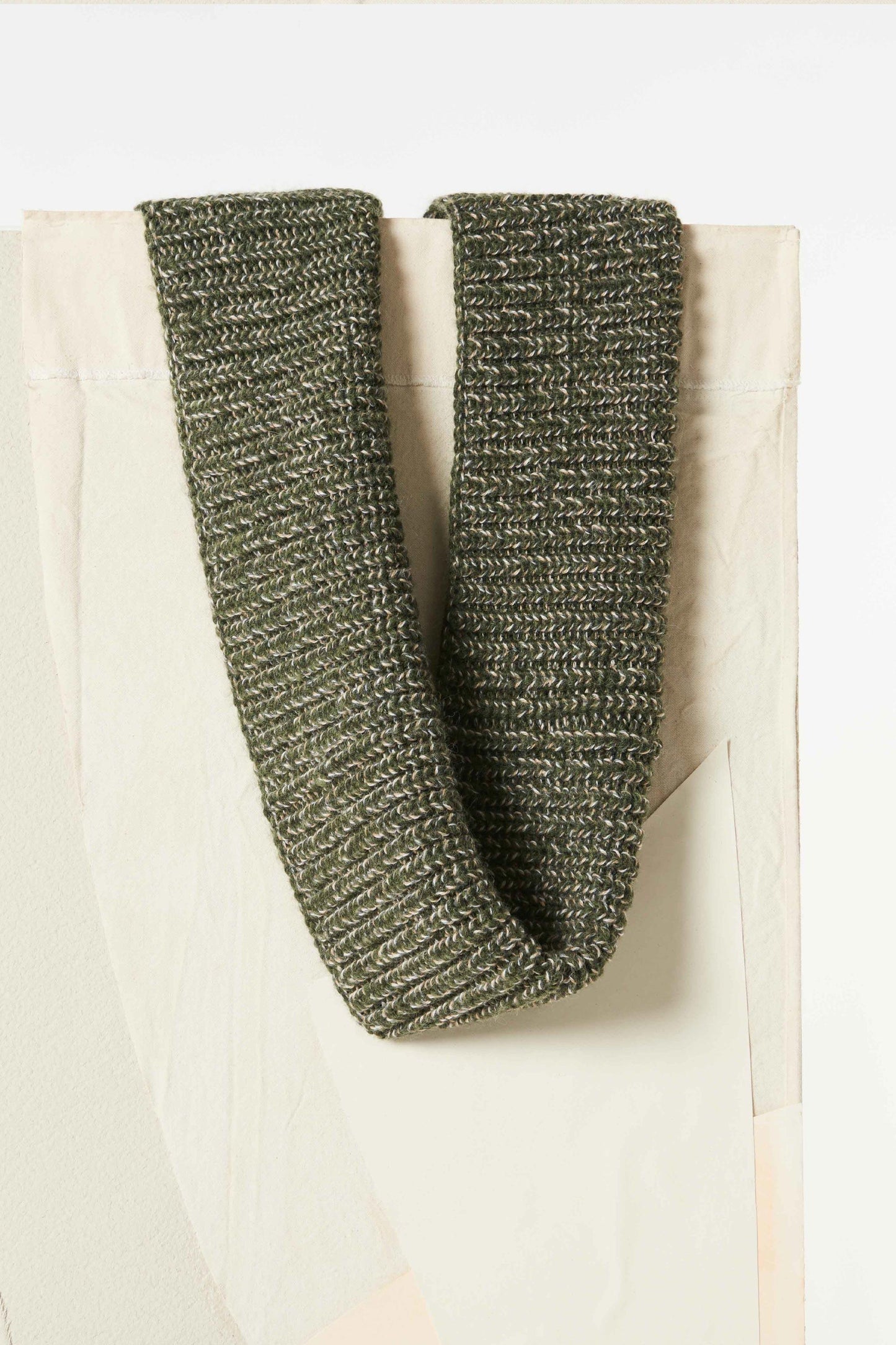 Harry alpaca cowl scarf - Khaki