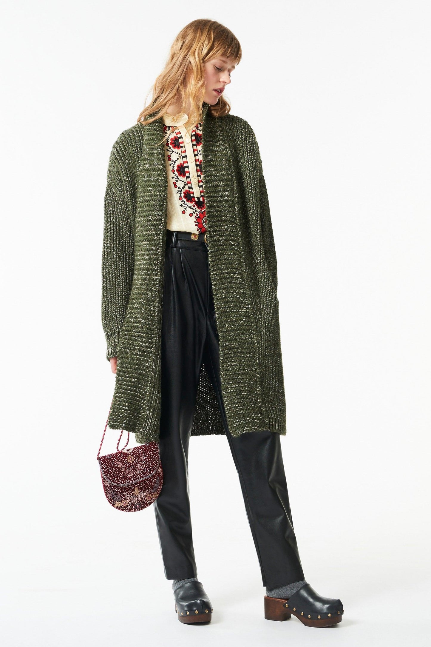 Harry long alpaca jacket - Khaki
