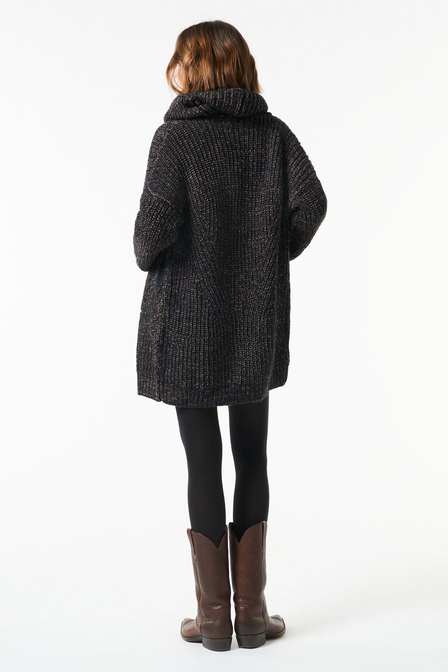 Harry long alpaca gilet - Black