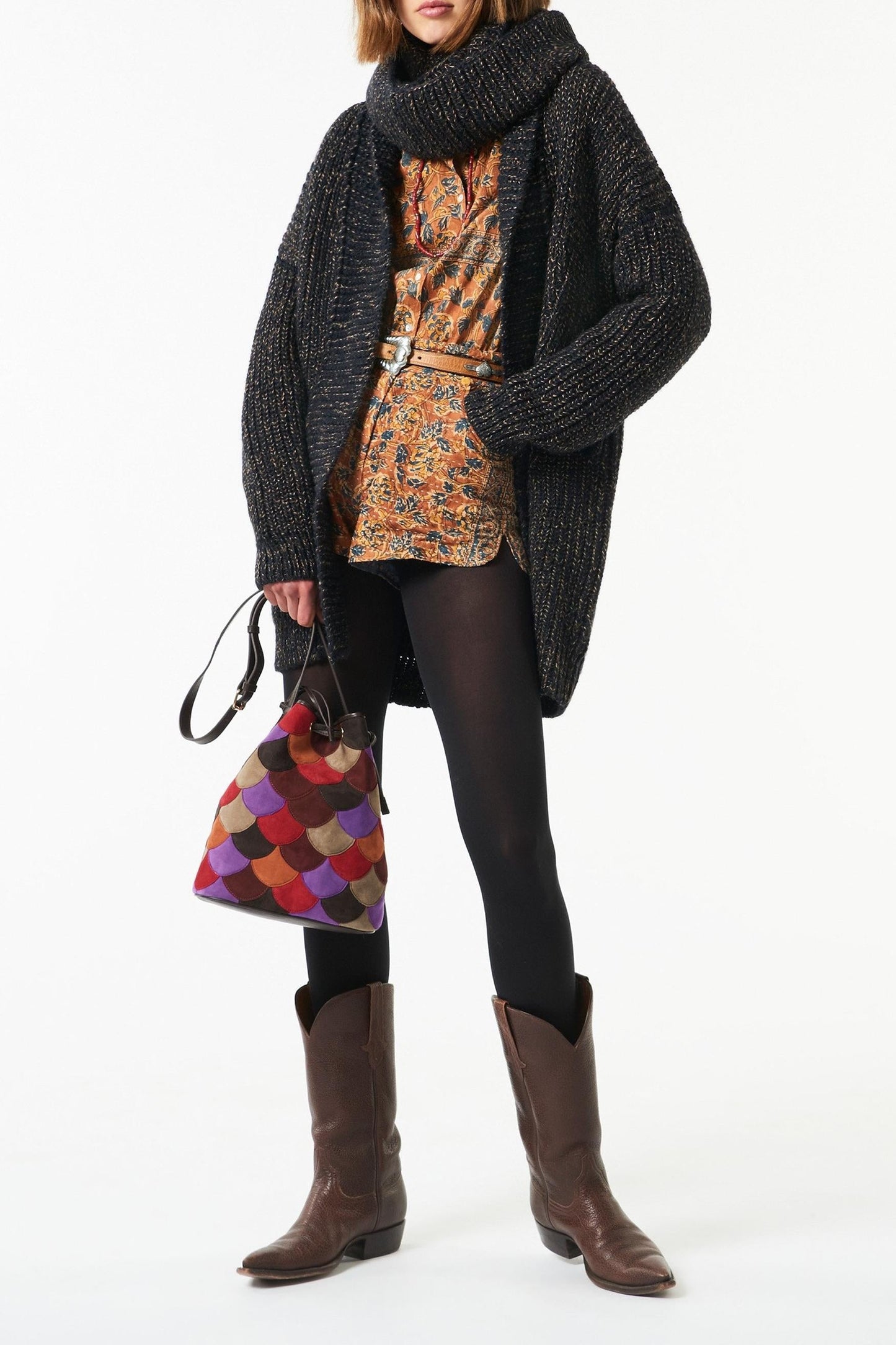Harry long alpaca gilet - Black