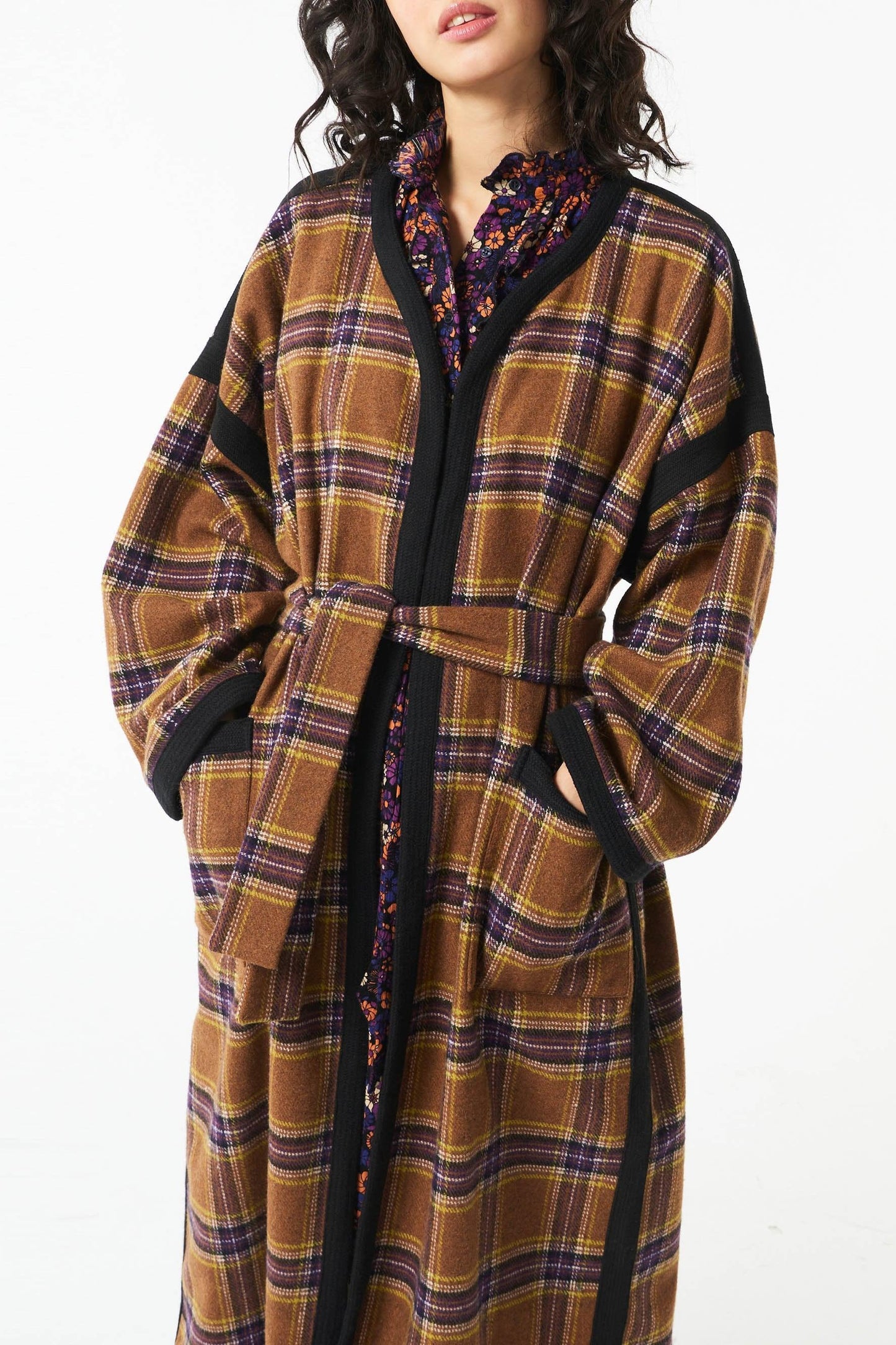 Haro long belted coat - Camel
