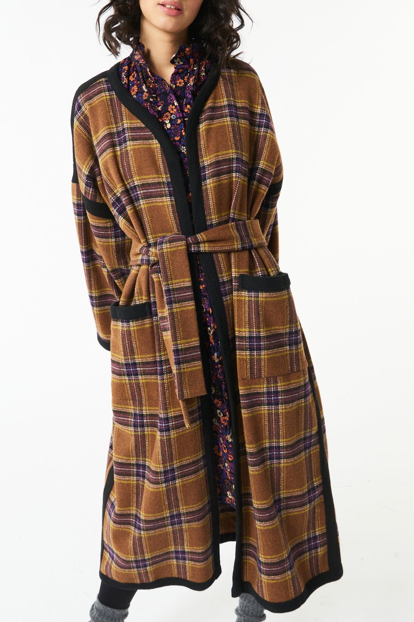 Haro long belted coat - Camel