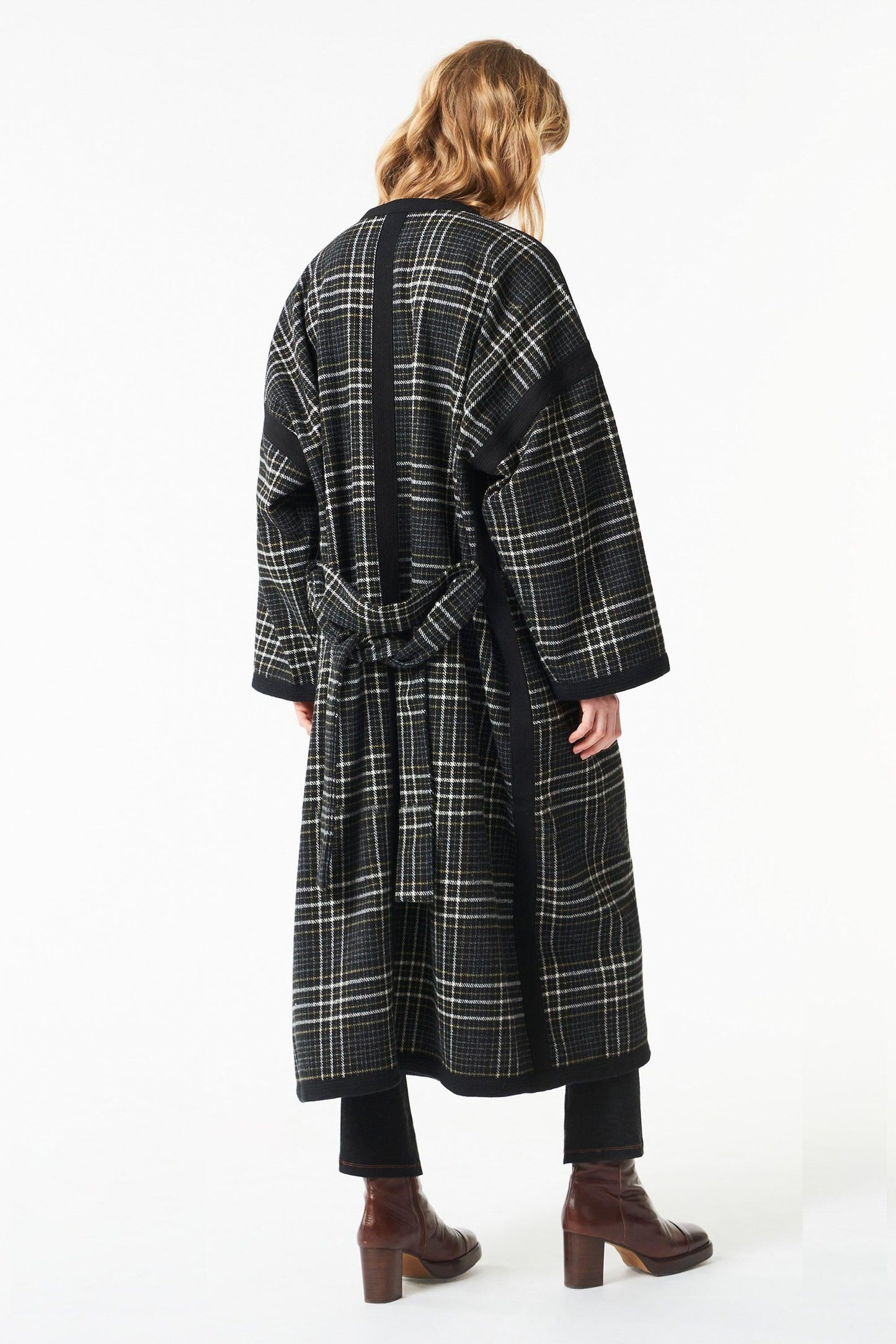 Haro long belted coat - Black