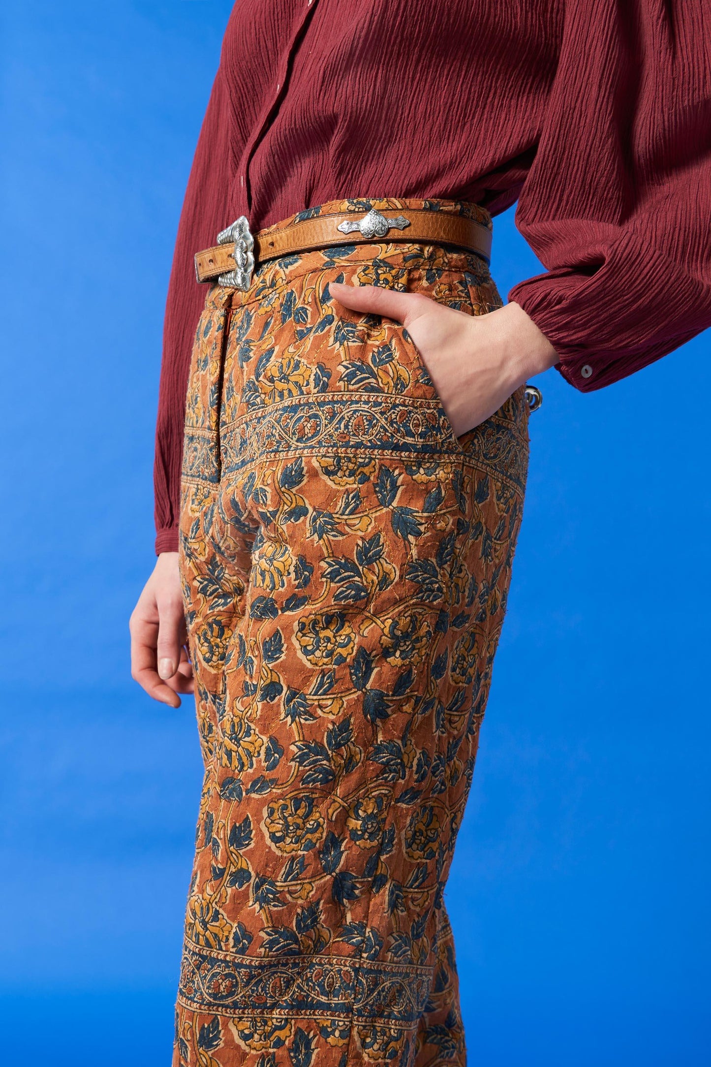 Fanny printed quilted pants - Camel