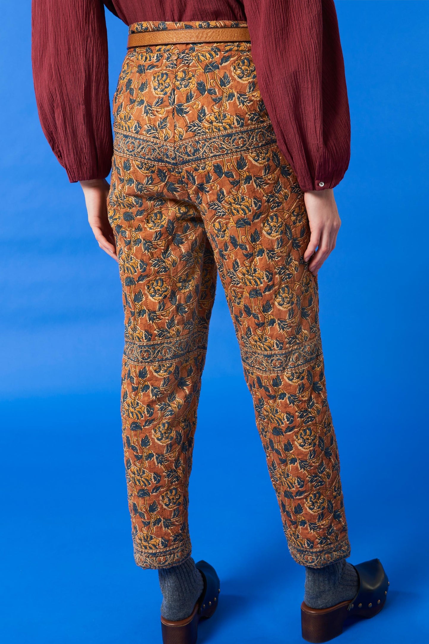 Fanny printed quilted pants - Camel