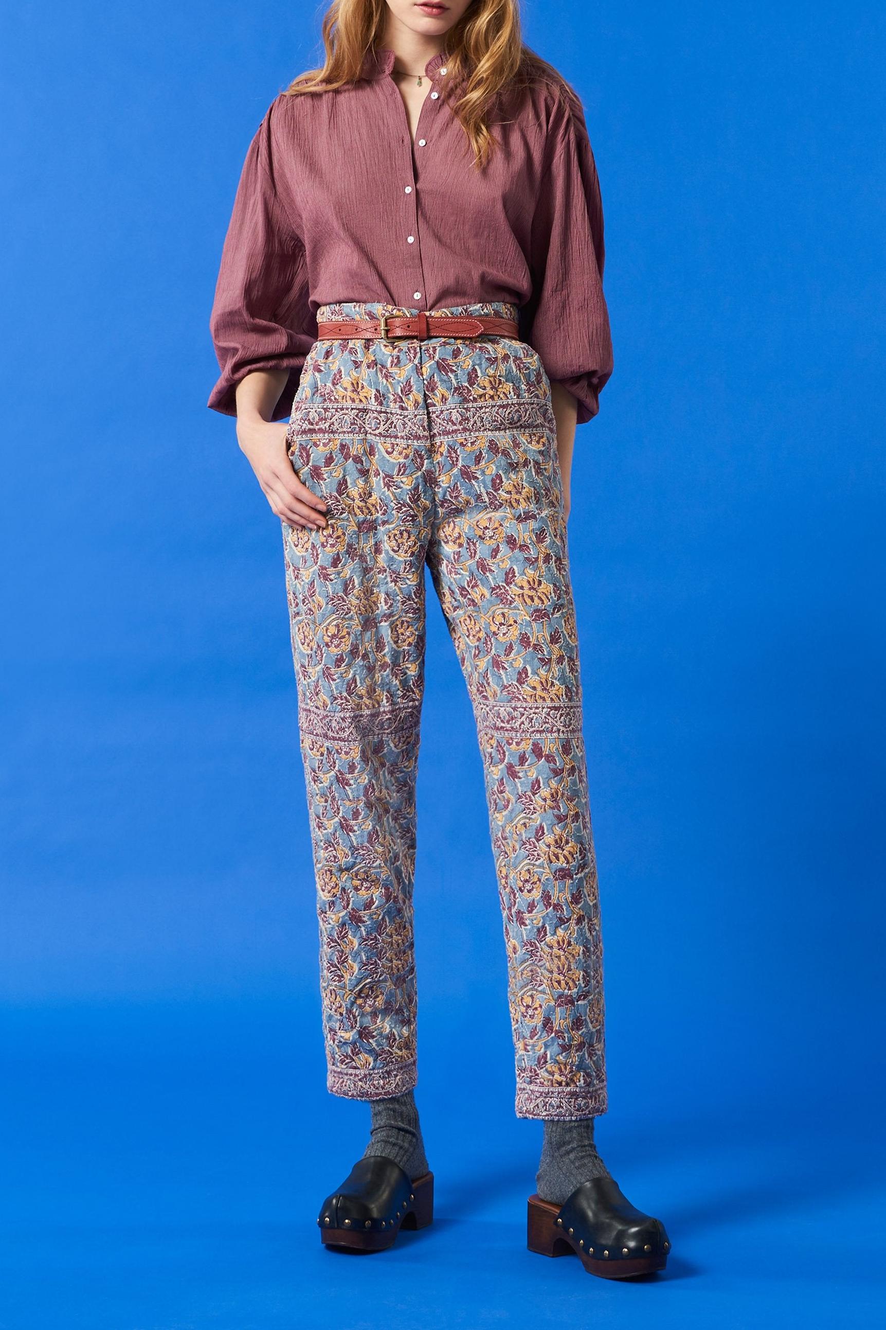 Fanny printed quilted pants - Blue